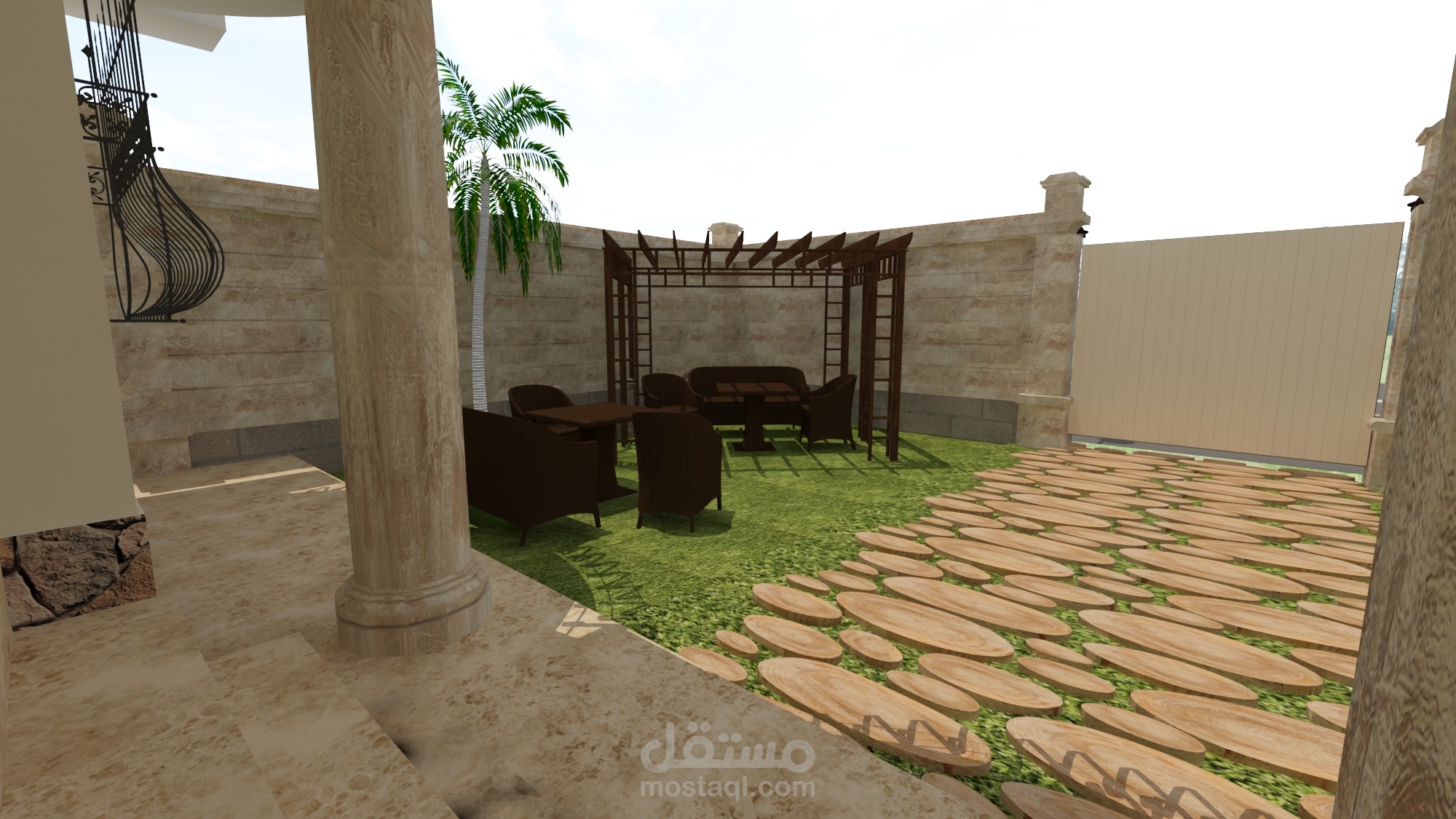 تصميم لحديقة منزل صغير