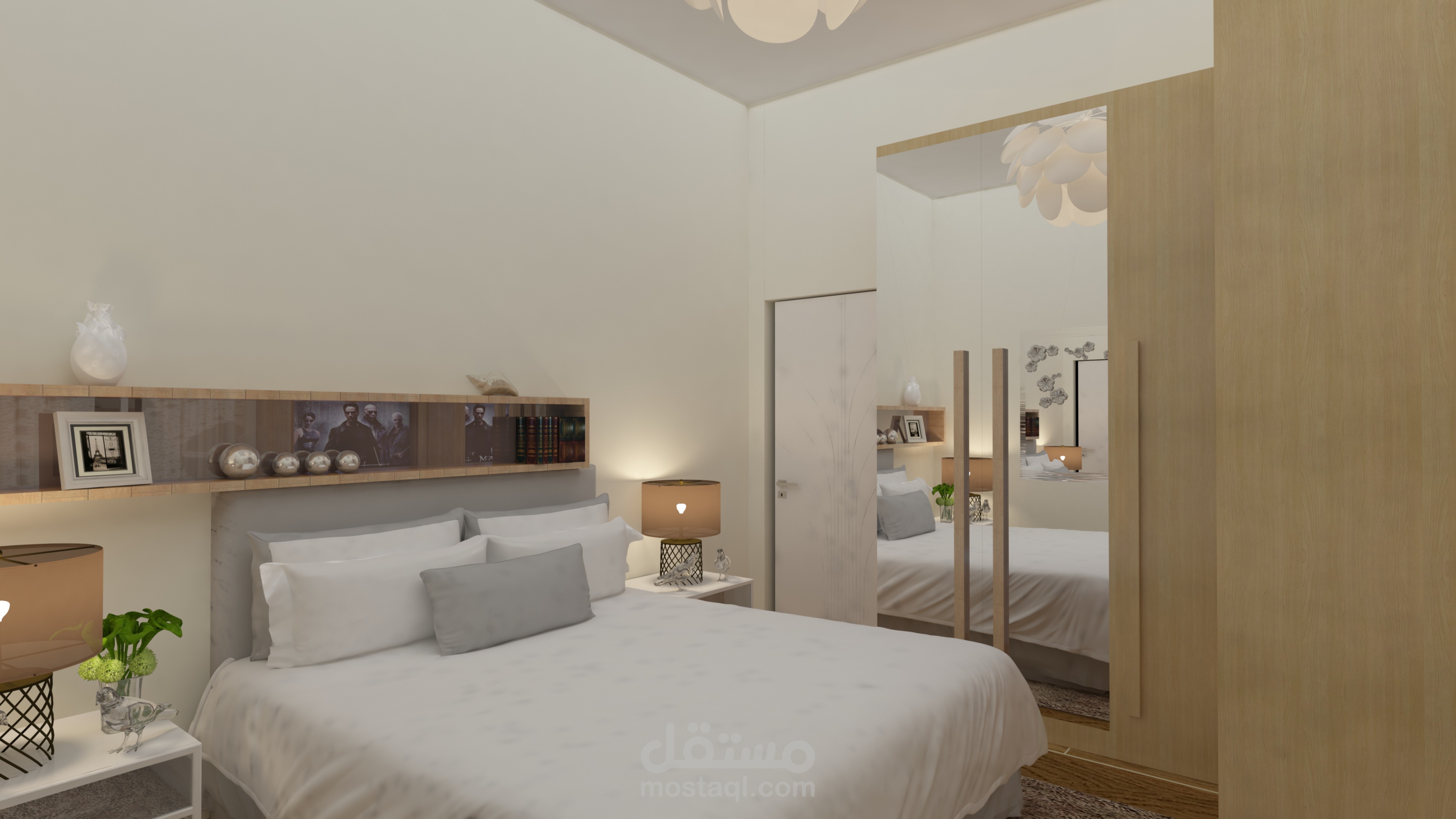 تصميم لغرفة نوم رئيسيه صغيره