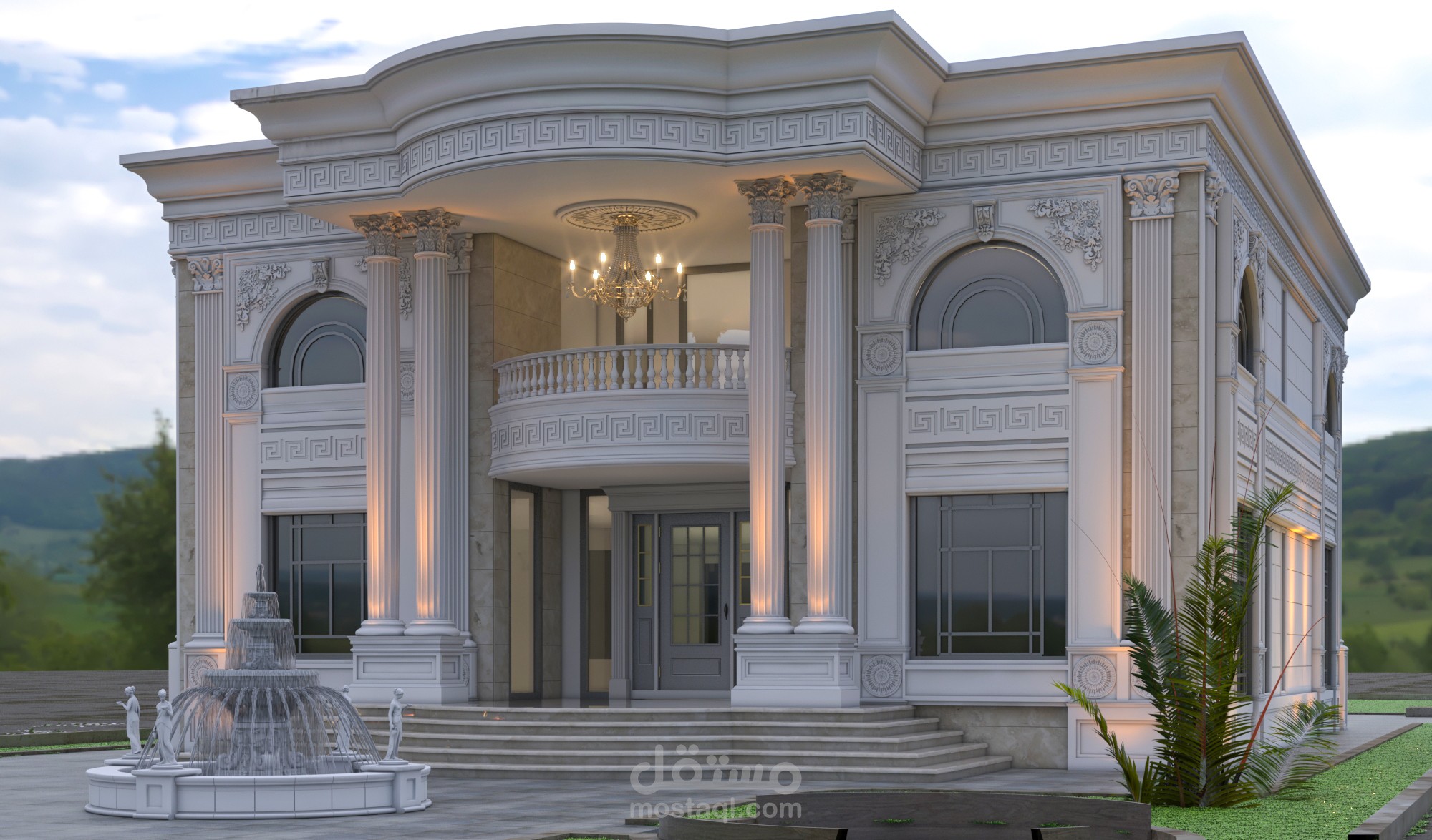 تصميم خارجي لفيلا في المملكة العربية السعودية