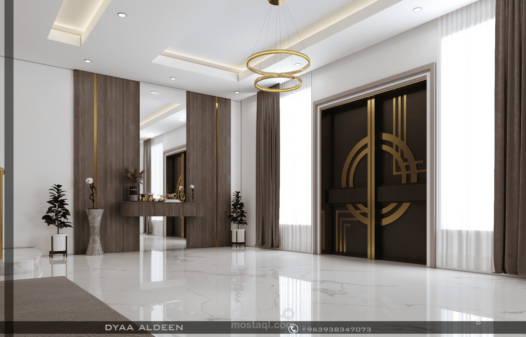 تصميم صالة استقبال لفيلا