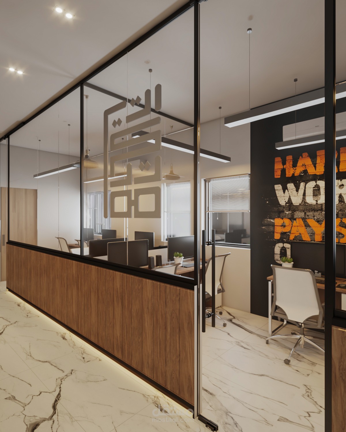 تصميم مكتب عقارات في السعودية بنمط مودرن