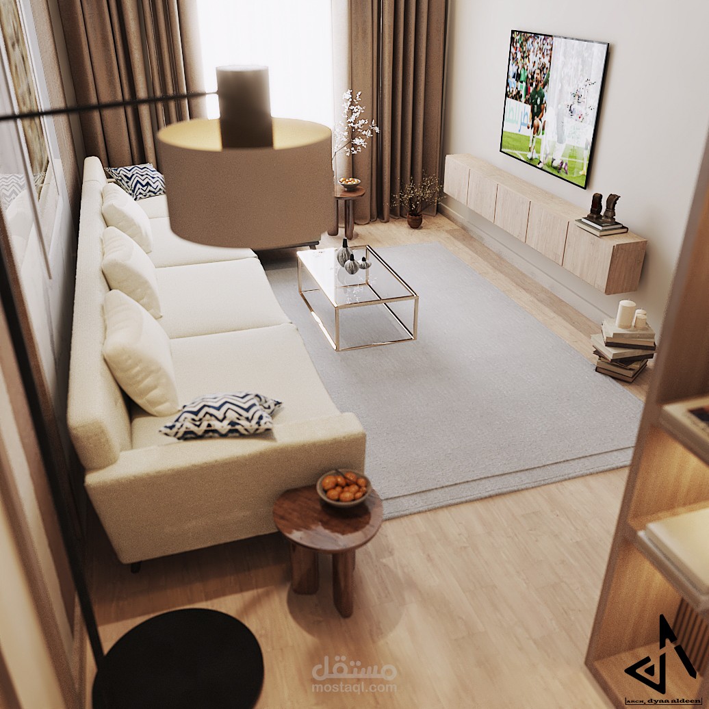 تصميم غرفة معيشة بنمط مودرن