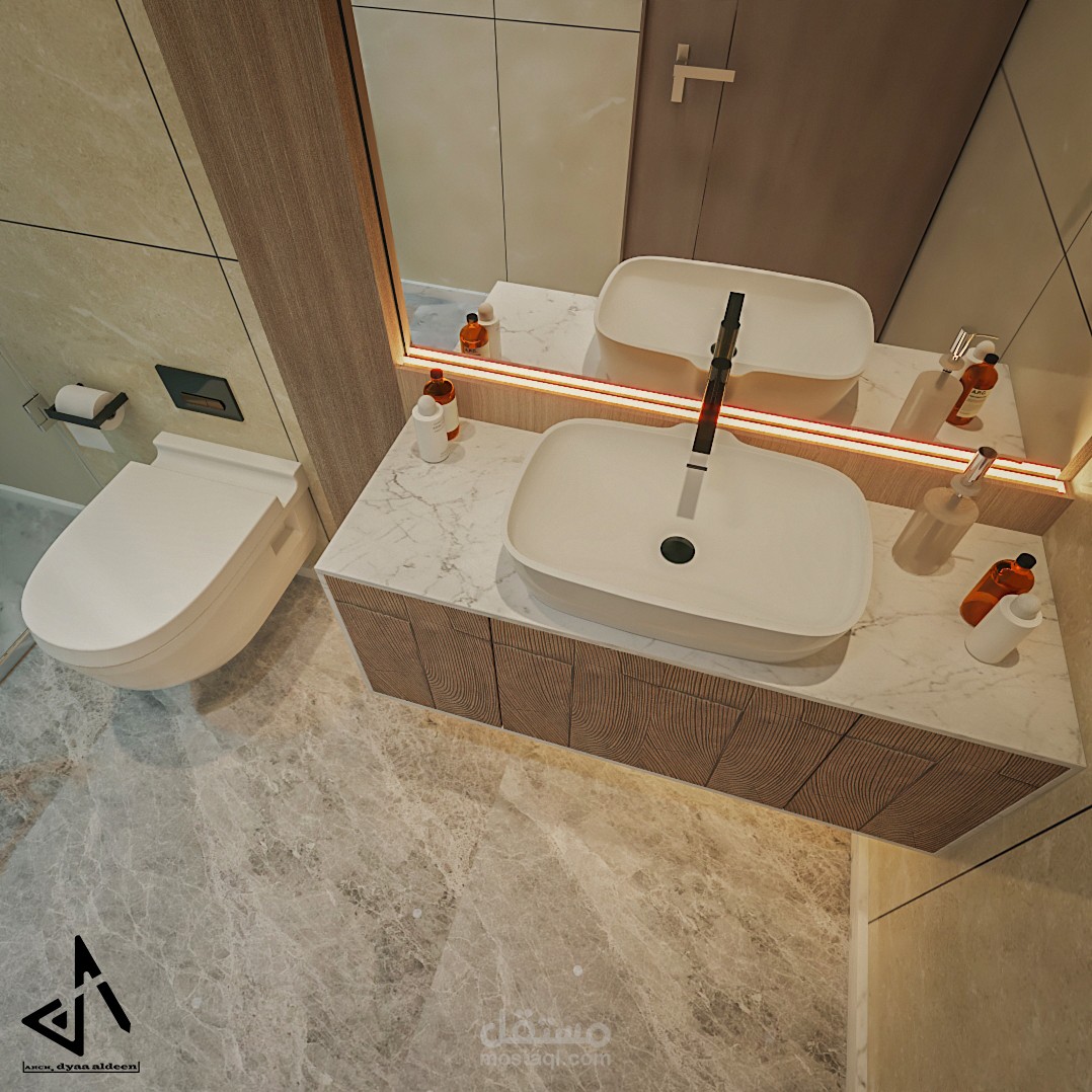 تصميم حمام بنمط مودرن