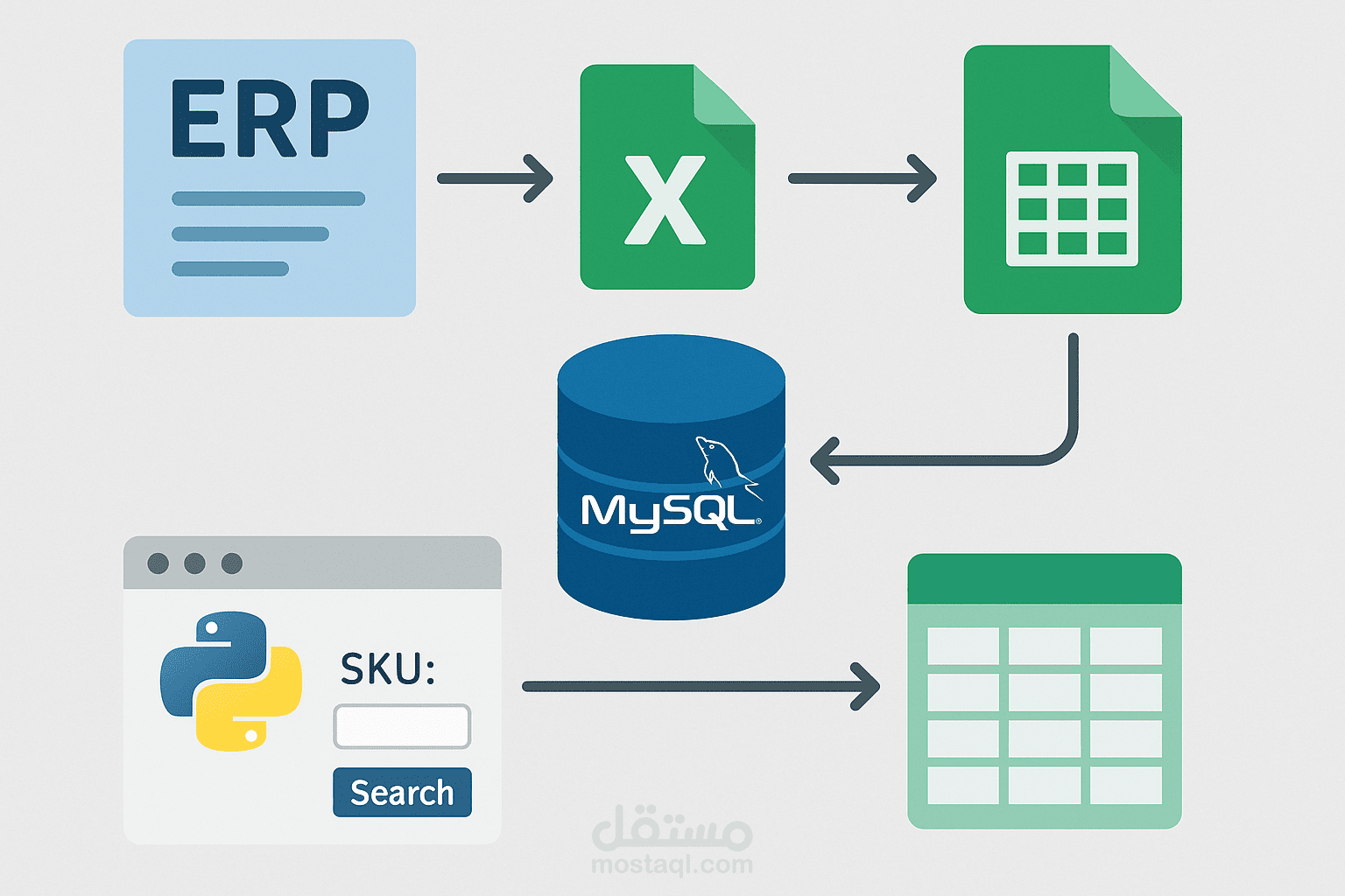 نظام تكاملي لتحليل بيانات المنتجات (SKU) باستخدام Python وGoogle Sheets