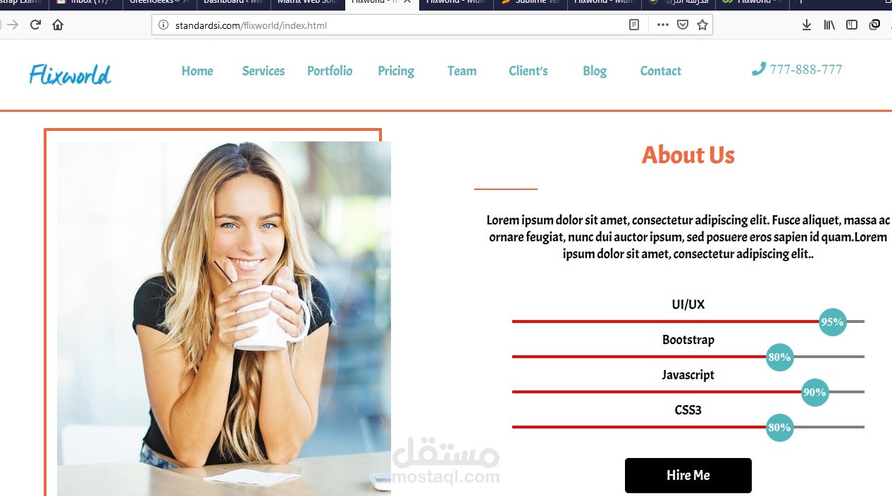 ثيم لموقع html يعمل على كل الشاشات