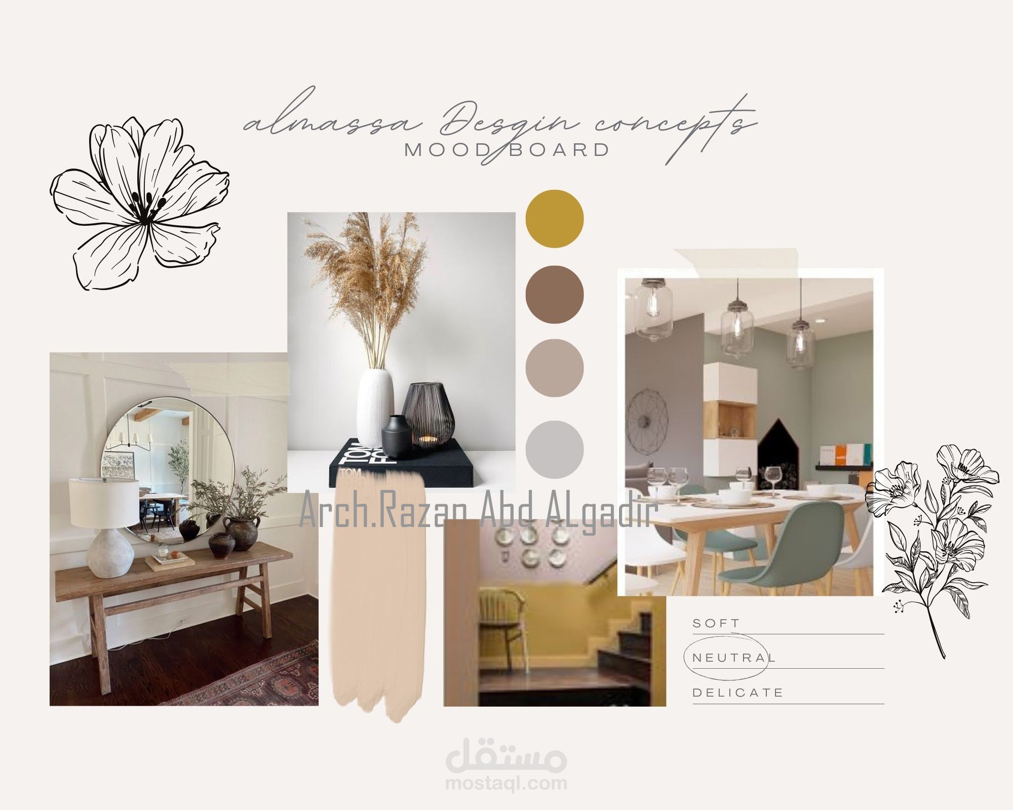 Mood Boards-لوحة تعريفية للتصميم- لوحة المزاج-