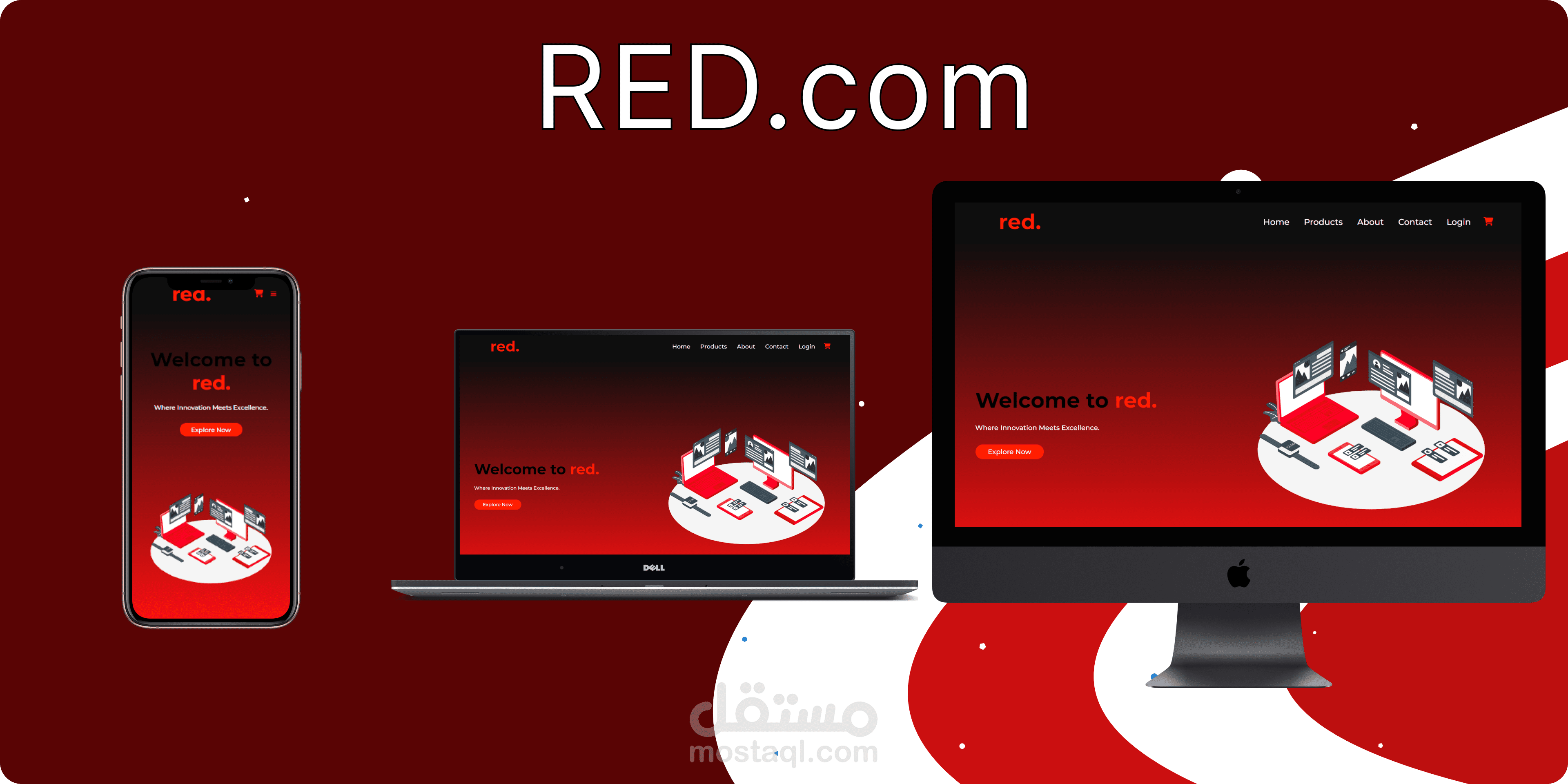 موقع ديناميكي لمتجر هواتف و لوازمه RED.