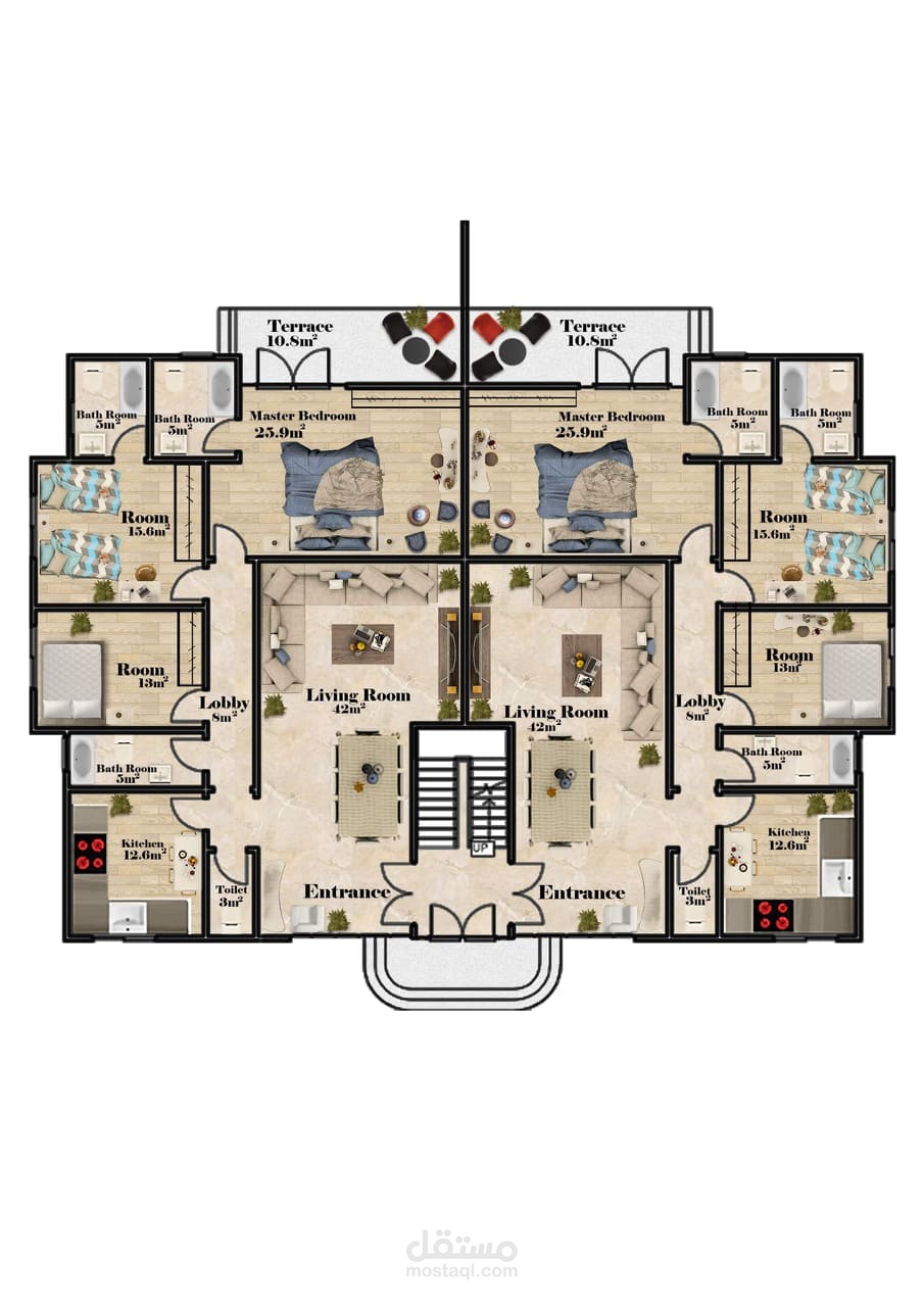 مخطط معماري لفيلا سكنيه