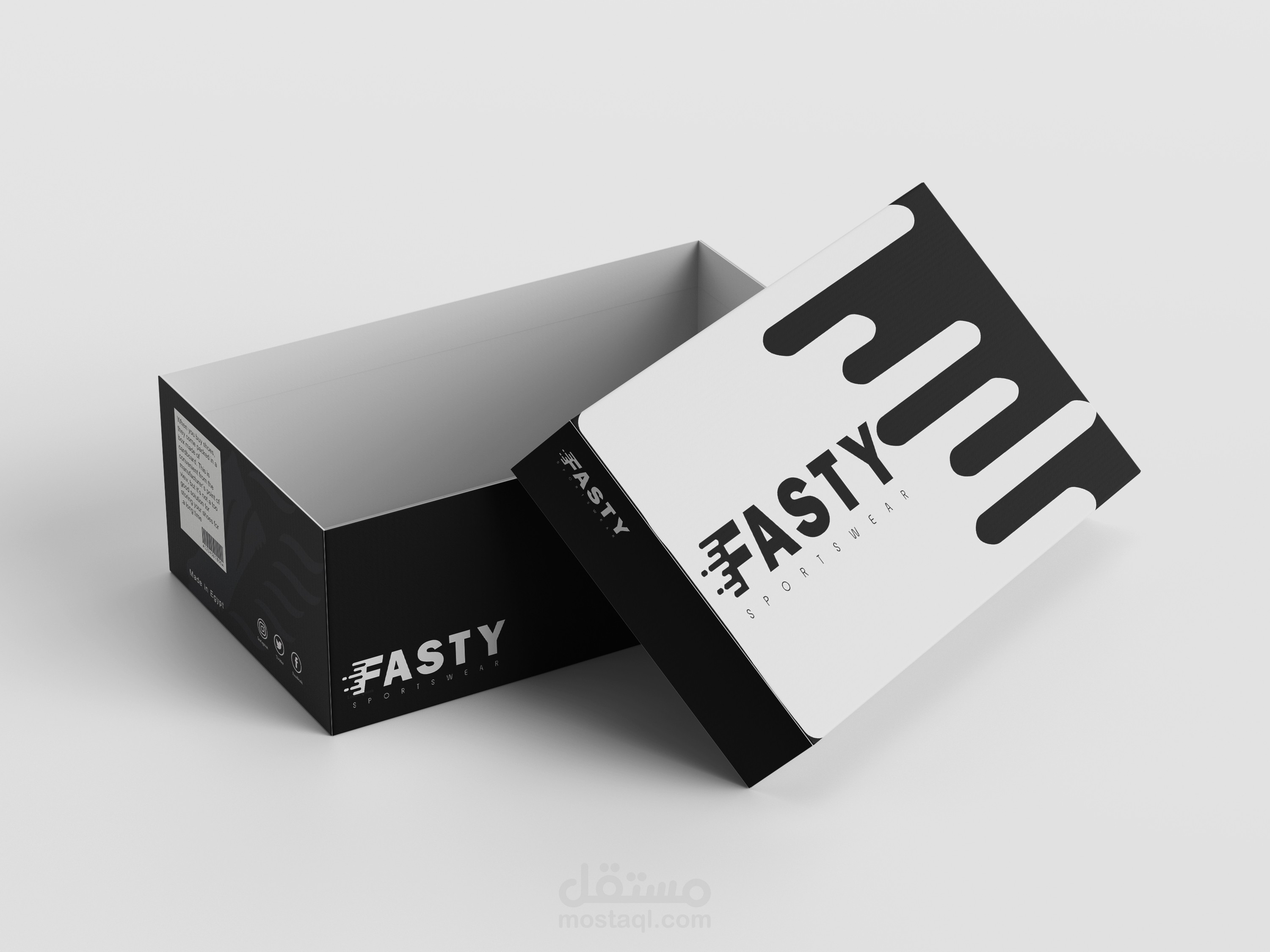 عبوة تغليف لشركة أحذية