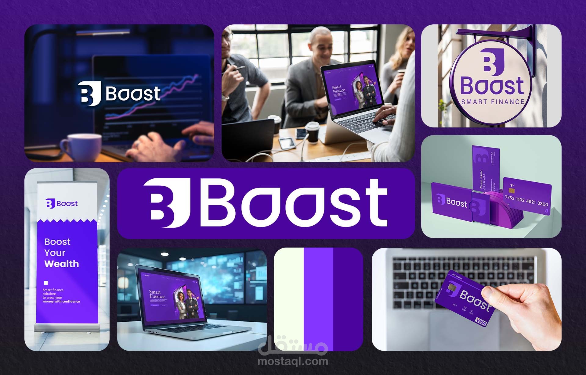 تصميم شعار وهوية بصرية احترافية لعلامة Boost Finance المالية