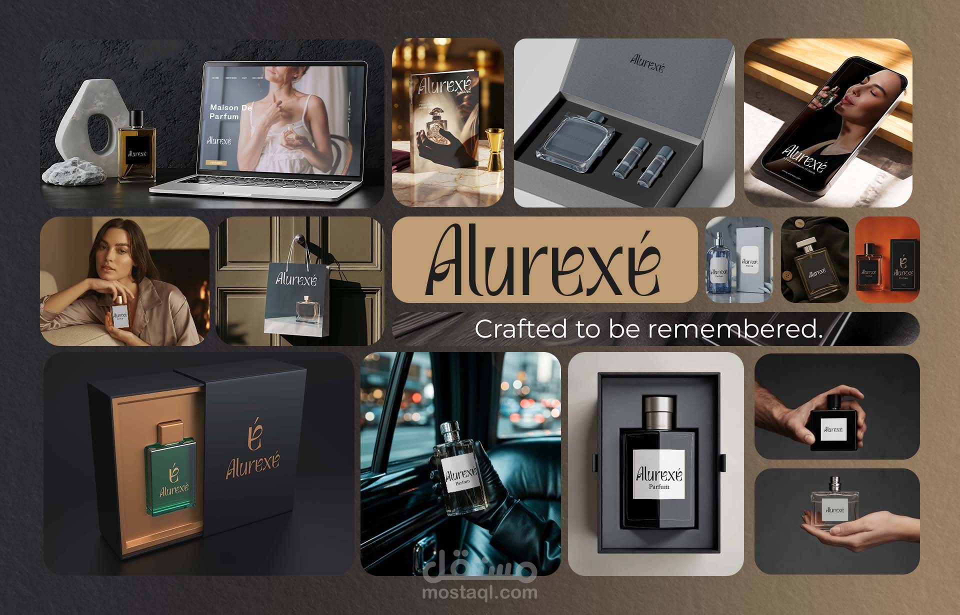 Alurexé – هوية براند لماركة عطور فاخرة | Perfume Brand Identity