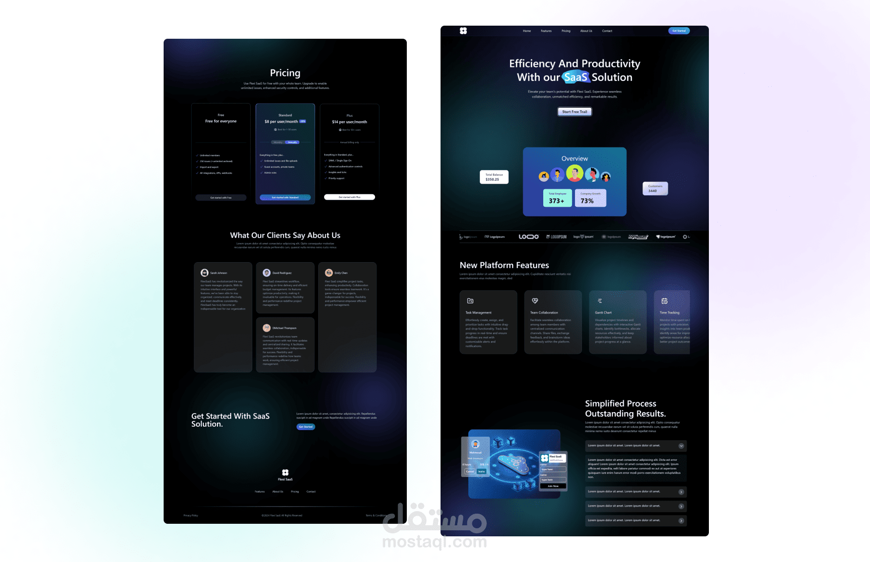 SaaS landing page
