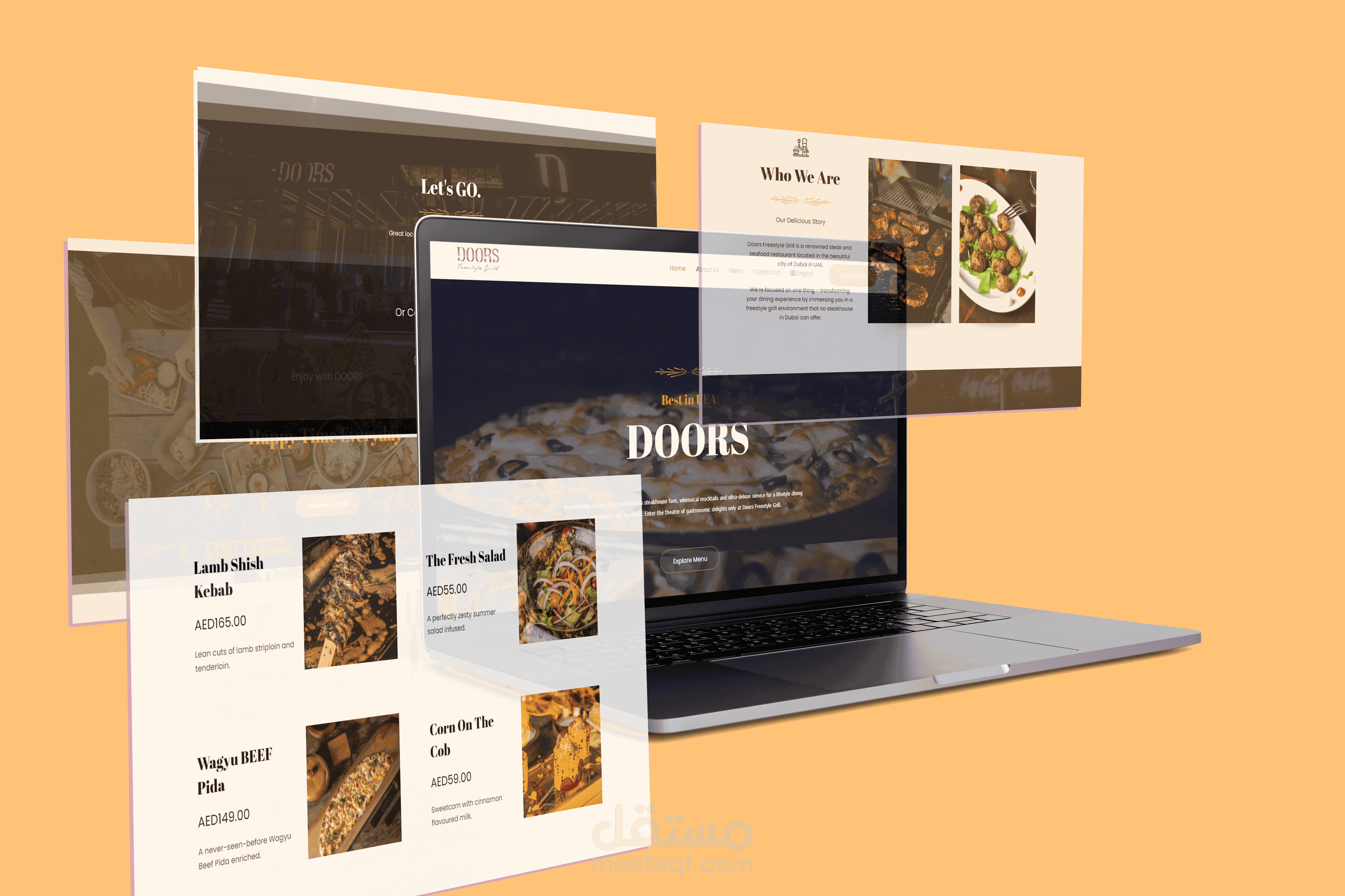 انشاء موقع متعدد اللغات لمطعم دورز  باستخدام الوردبريس (WordPress).