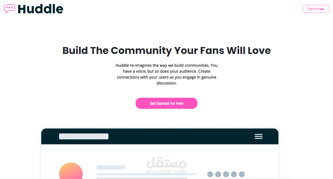Huddle Landing Page