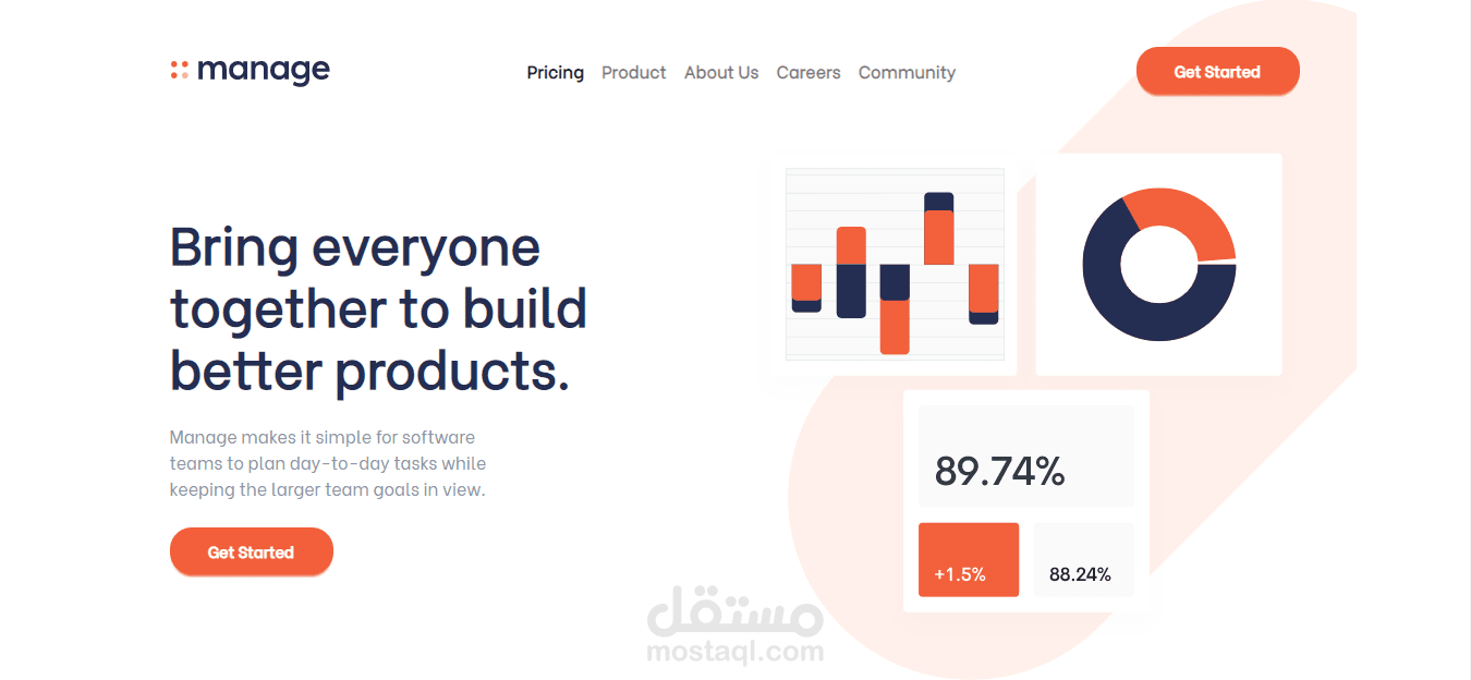 Manage landing Page