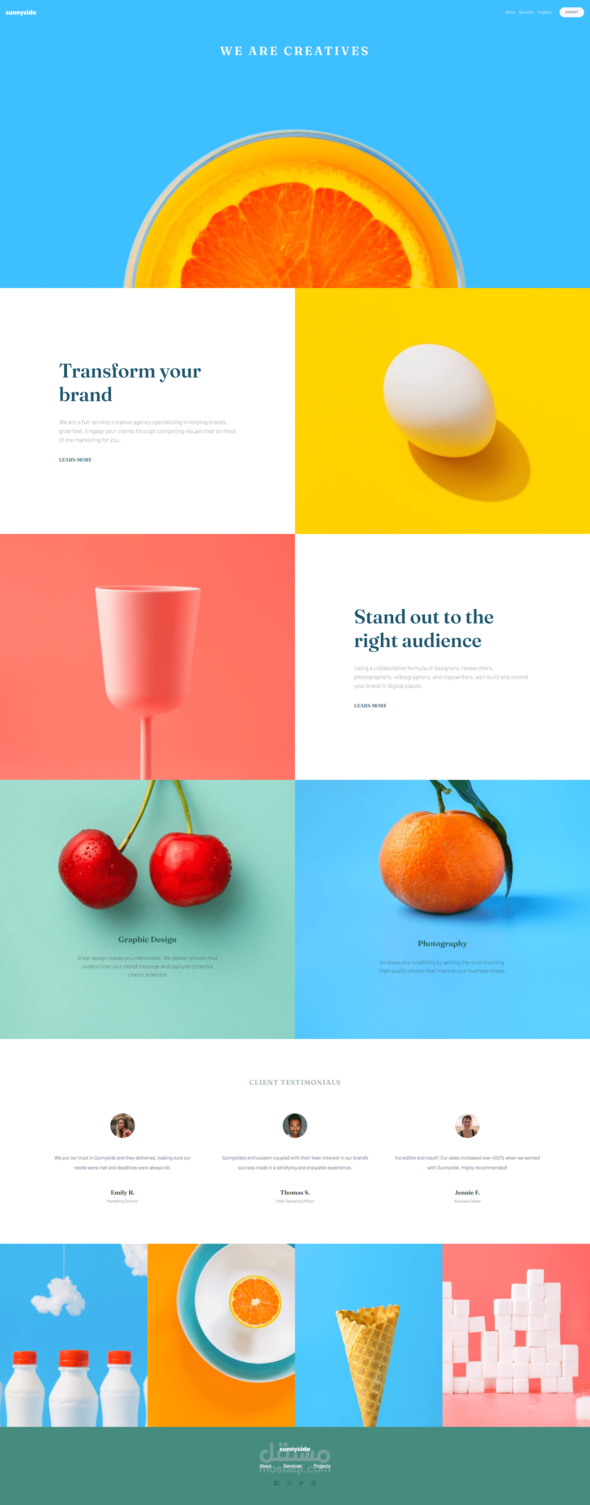 Sunnyside agency landing page
