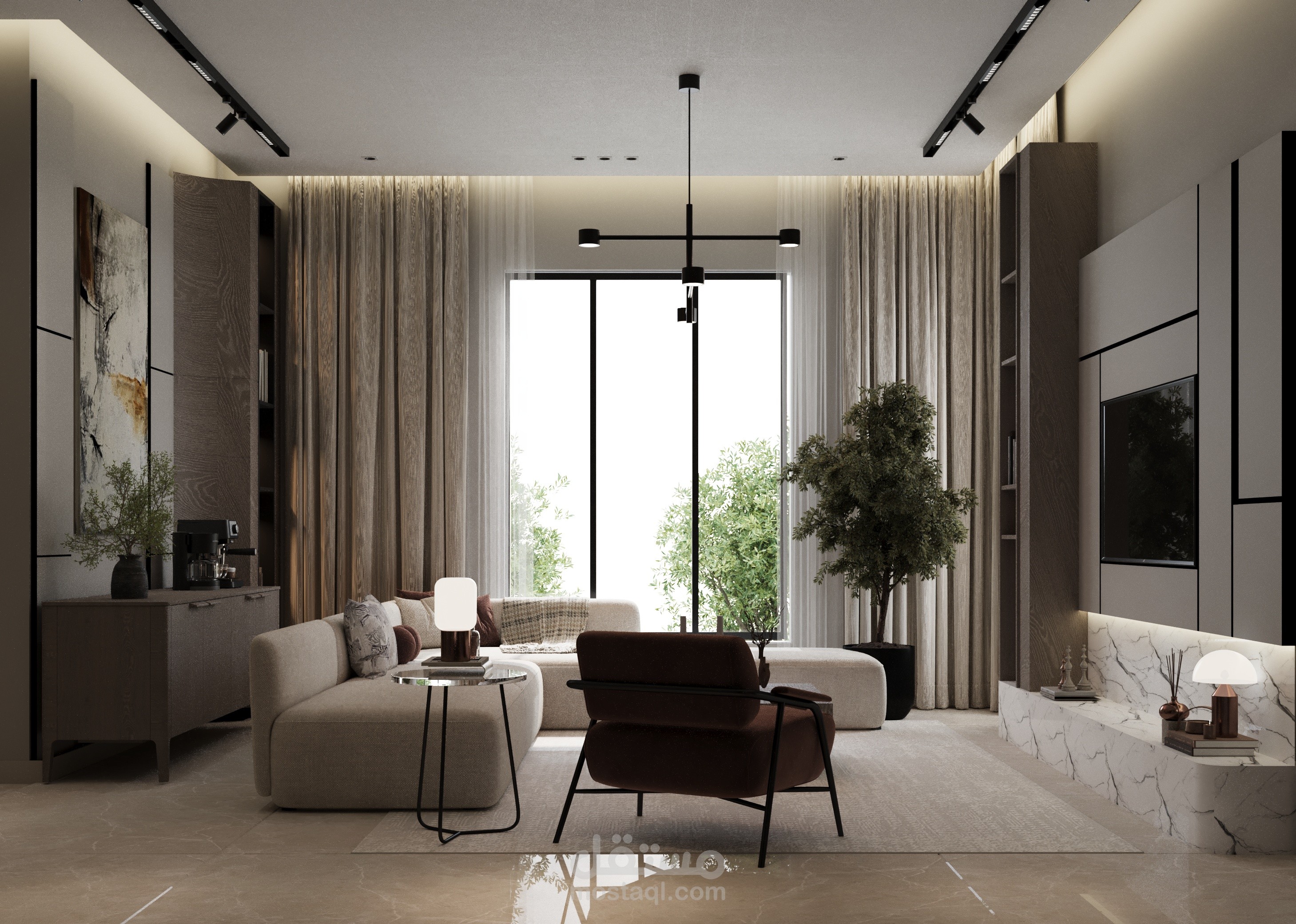 تصميم صاله في فيلا سكنيه