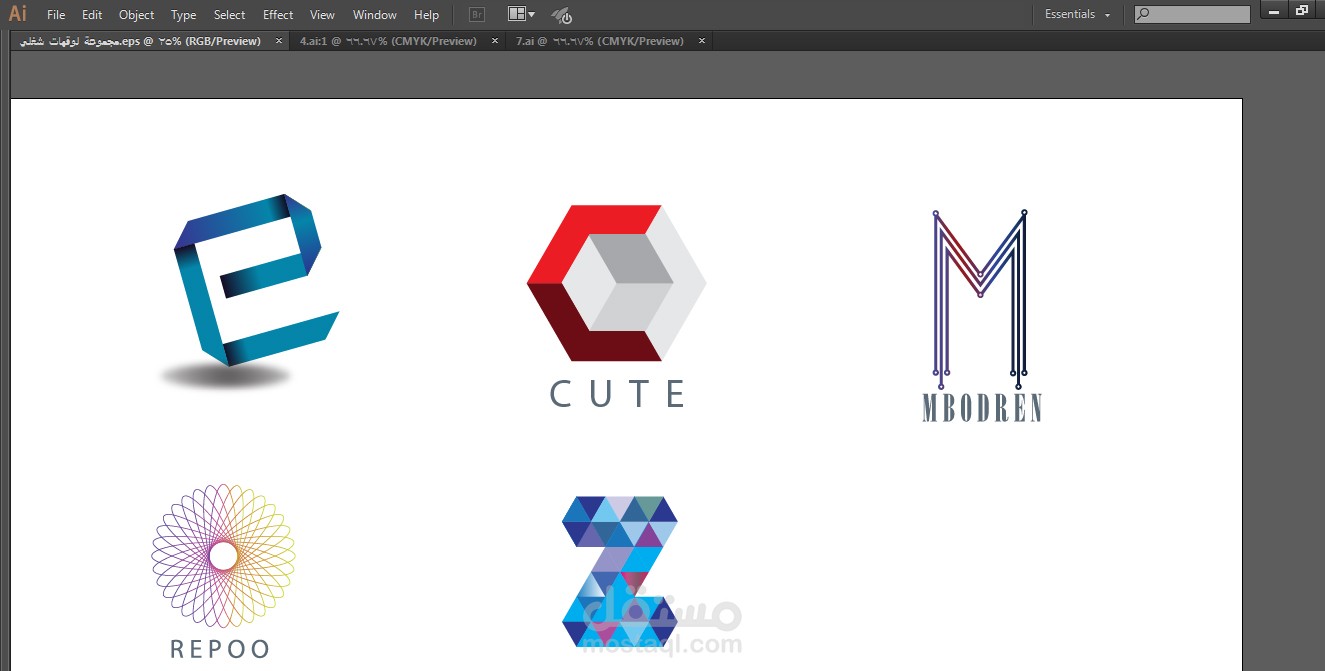 لوقوهات إحترافية من تصميمي ببرنامج الاليستريتور