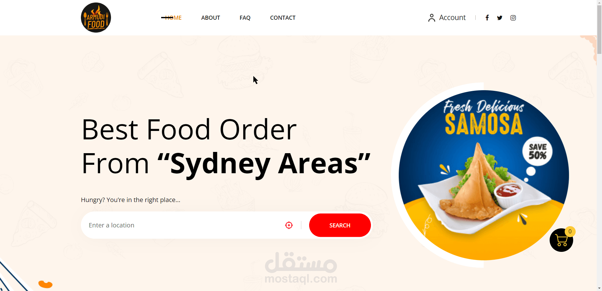 موقع لمطعم ماكولات يدعك التوصيل (delivery) و نظام الPOS