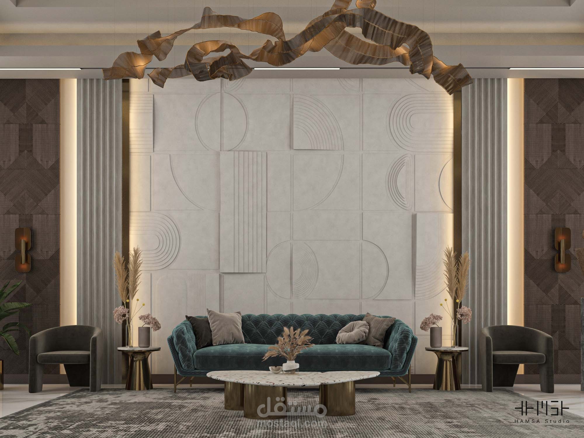 تصميم مجلس بطابع فخامة في السعودية