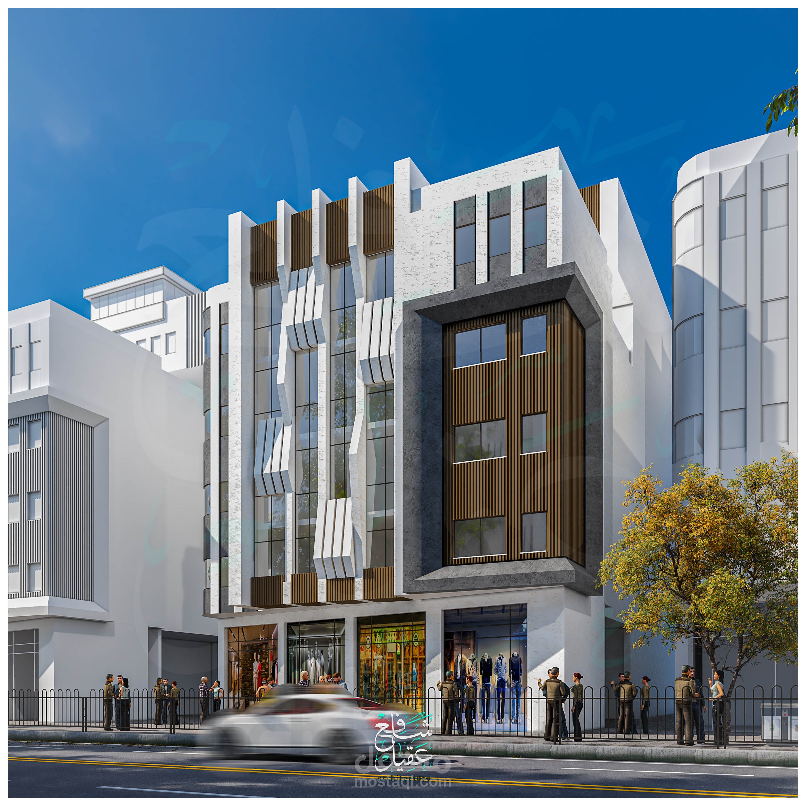 تصميم واجهة مبنى سكني (اليمن)