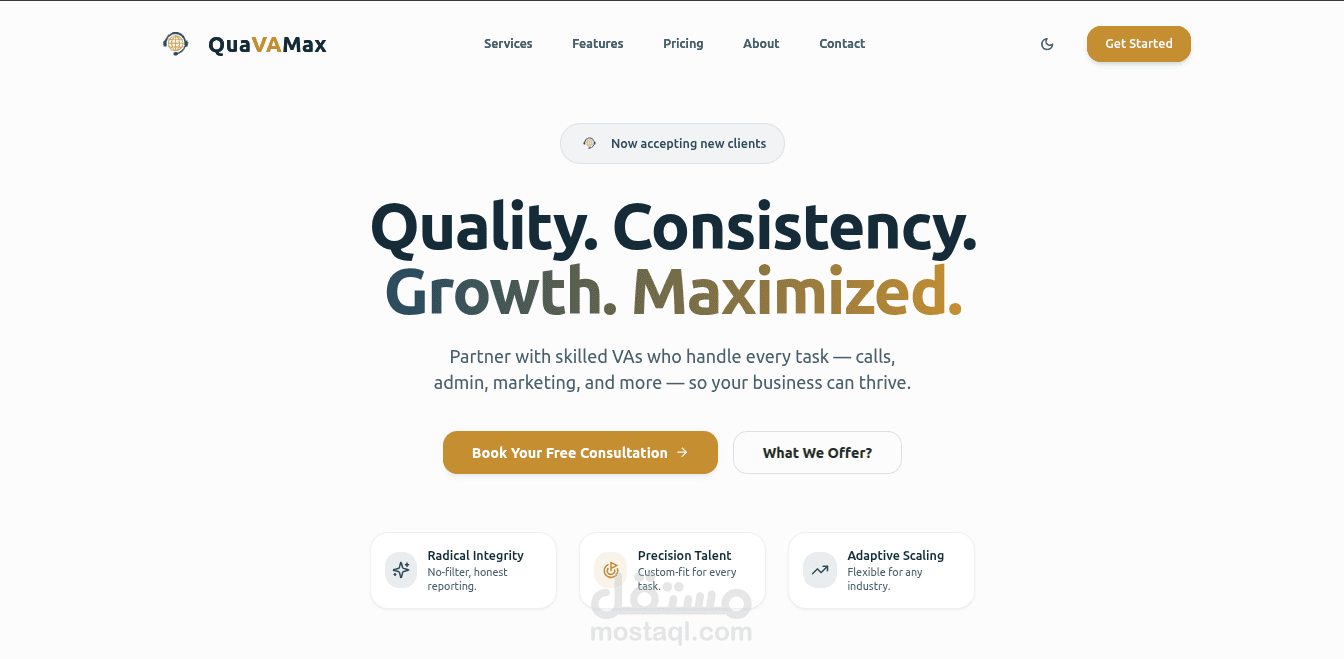 Marketing Website Landing Page with Google docs integraiton