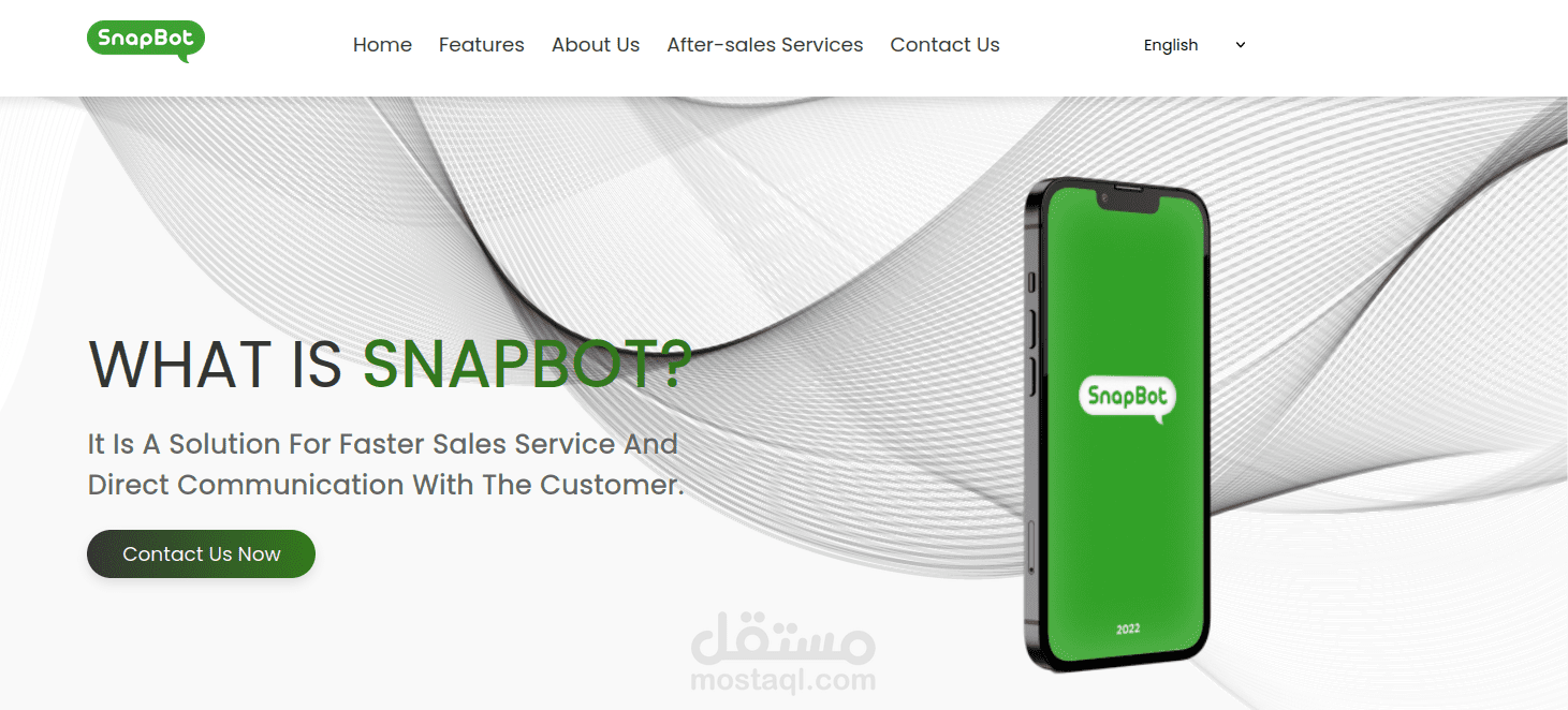 صفحة هبوط جذابة التصميم لعرض بيانات شركة