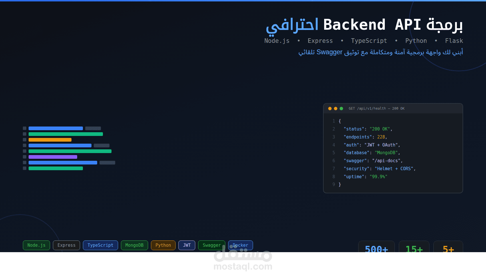تطوير Backend API احترافي مع توثيق Swagger كامل