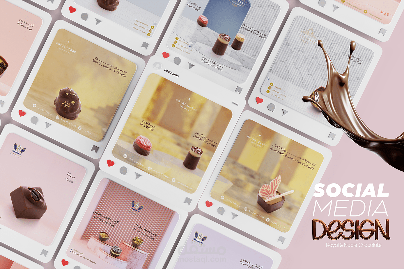 Social Media Design -  Royal & Noble Chocolate.