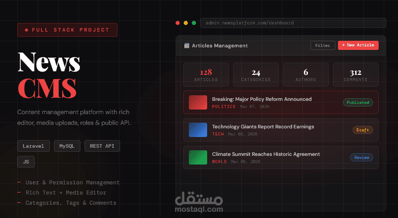 منصة إدارة الأخبار