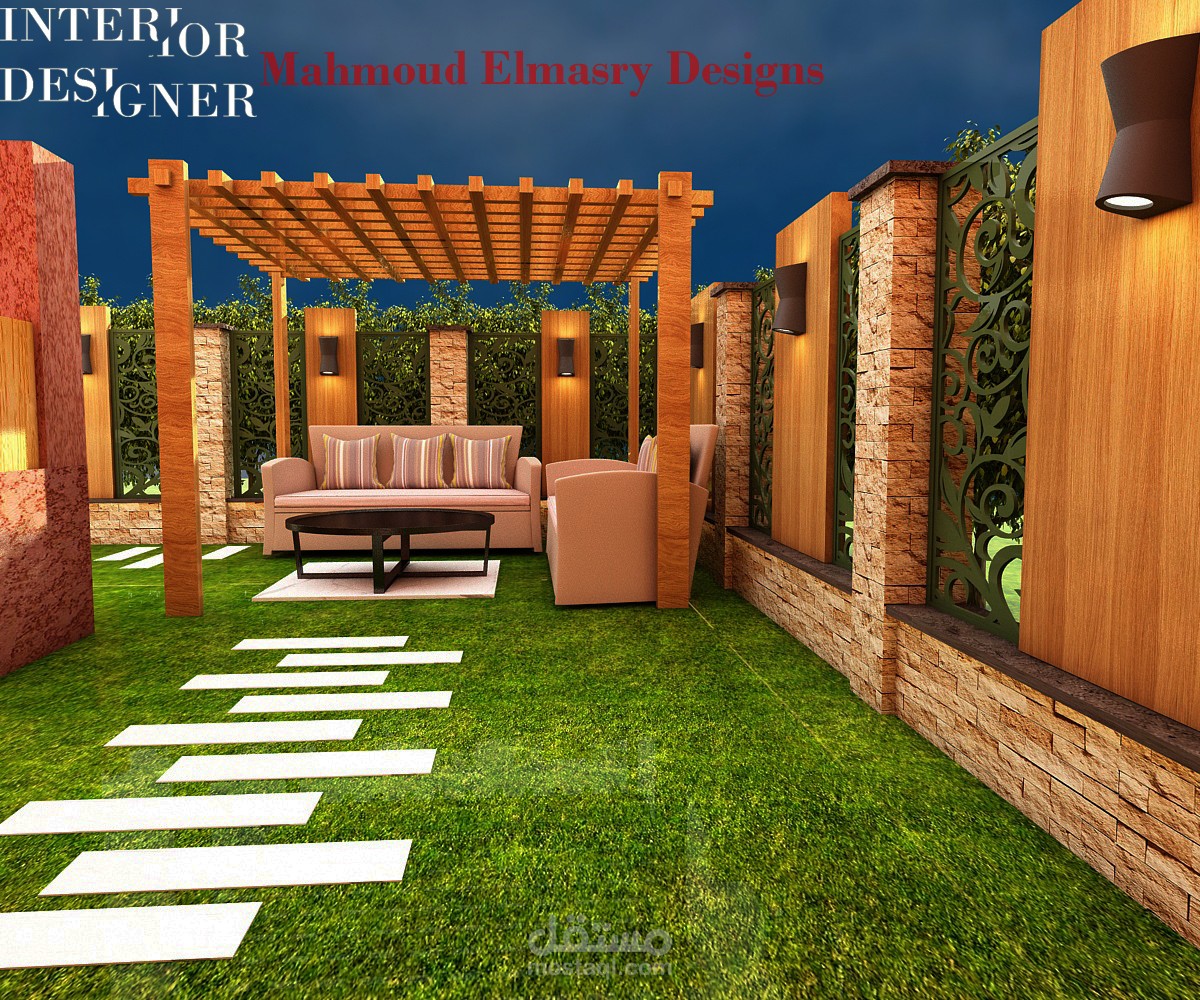 تصميم حديقة منزلية لوحدة بمدينتى (مصر)