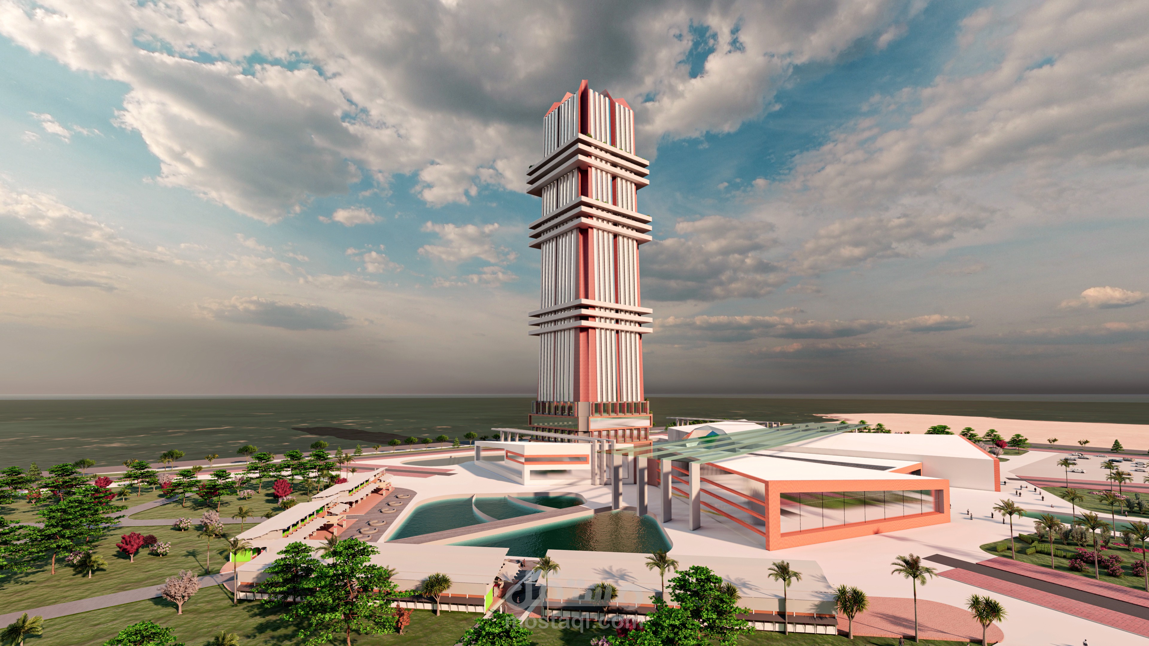 تصميم برج تجاري اداري سكني