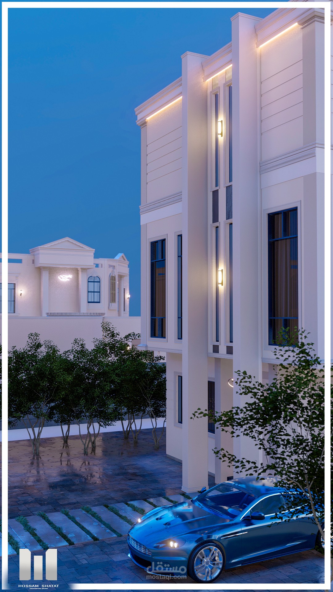 تصميم واجهه فيلا نيو كلاسيك