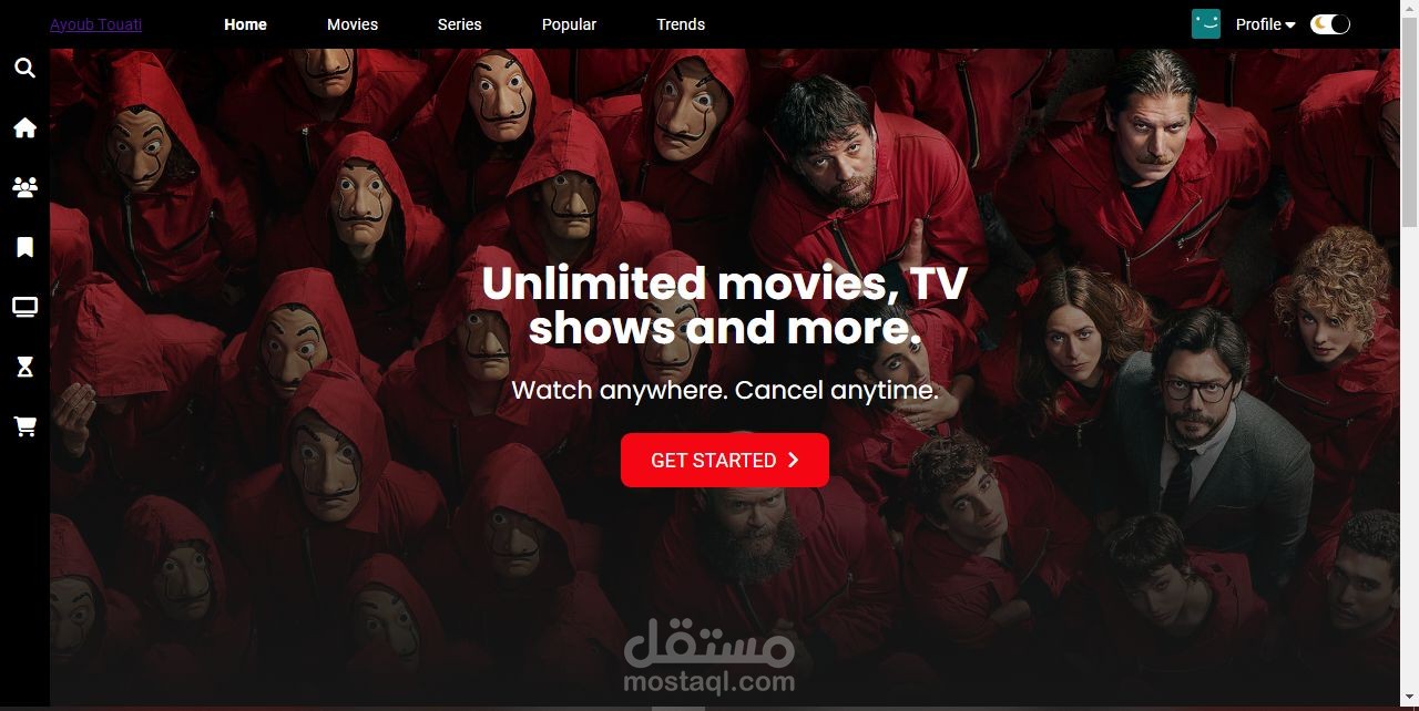 A landing page similar to Netflix with an attractive design and user-friendly interface.