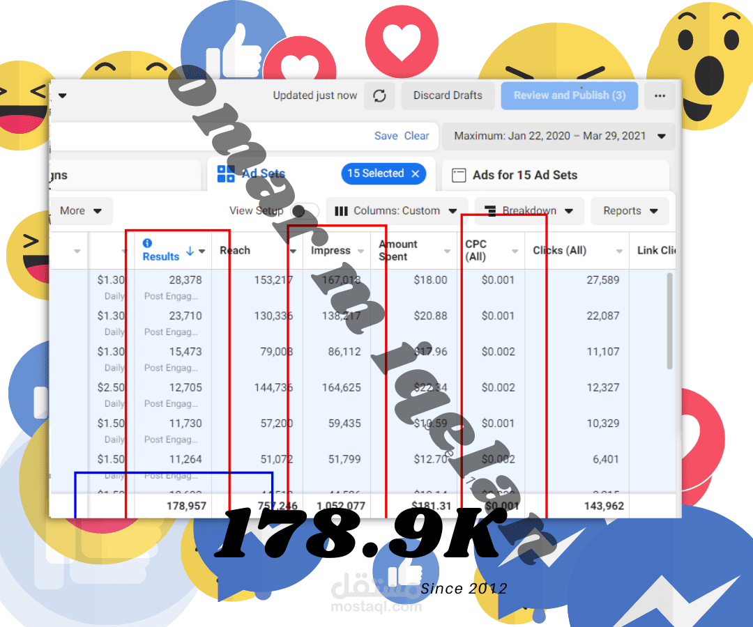 حملة إعلانية (تفاعل منشور) - نتيجة 178.9K تفاعل.