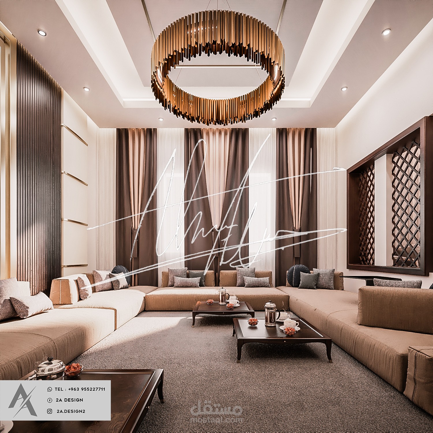 تصميم داخلي : مجلس رجال و جلسة عربية