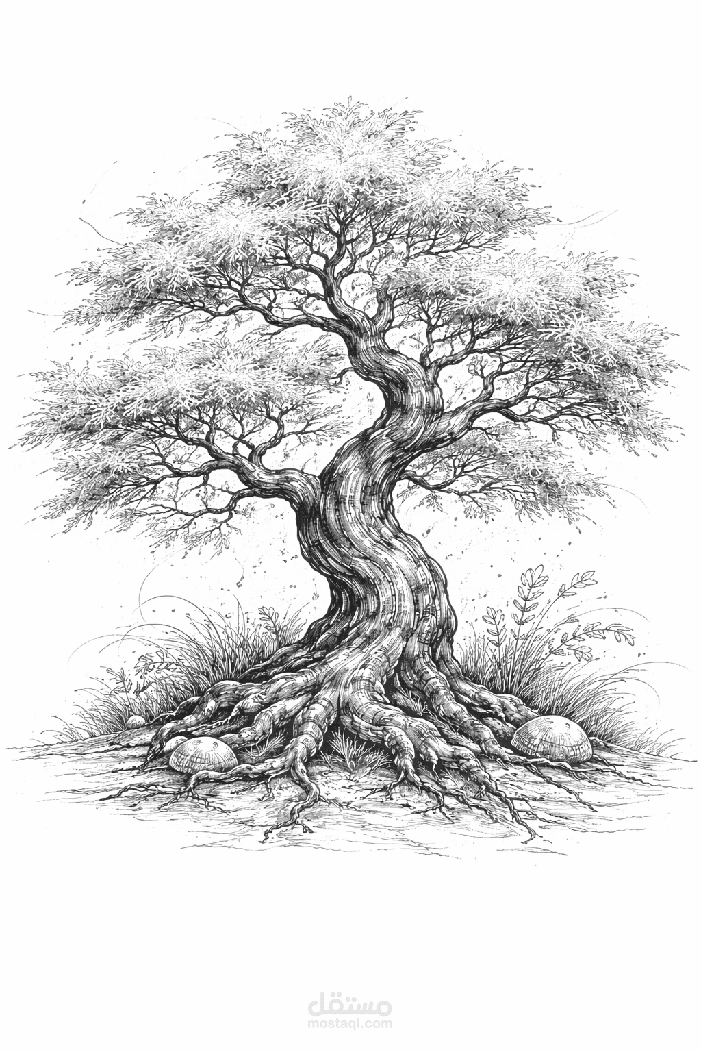 tree with with sketch style