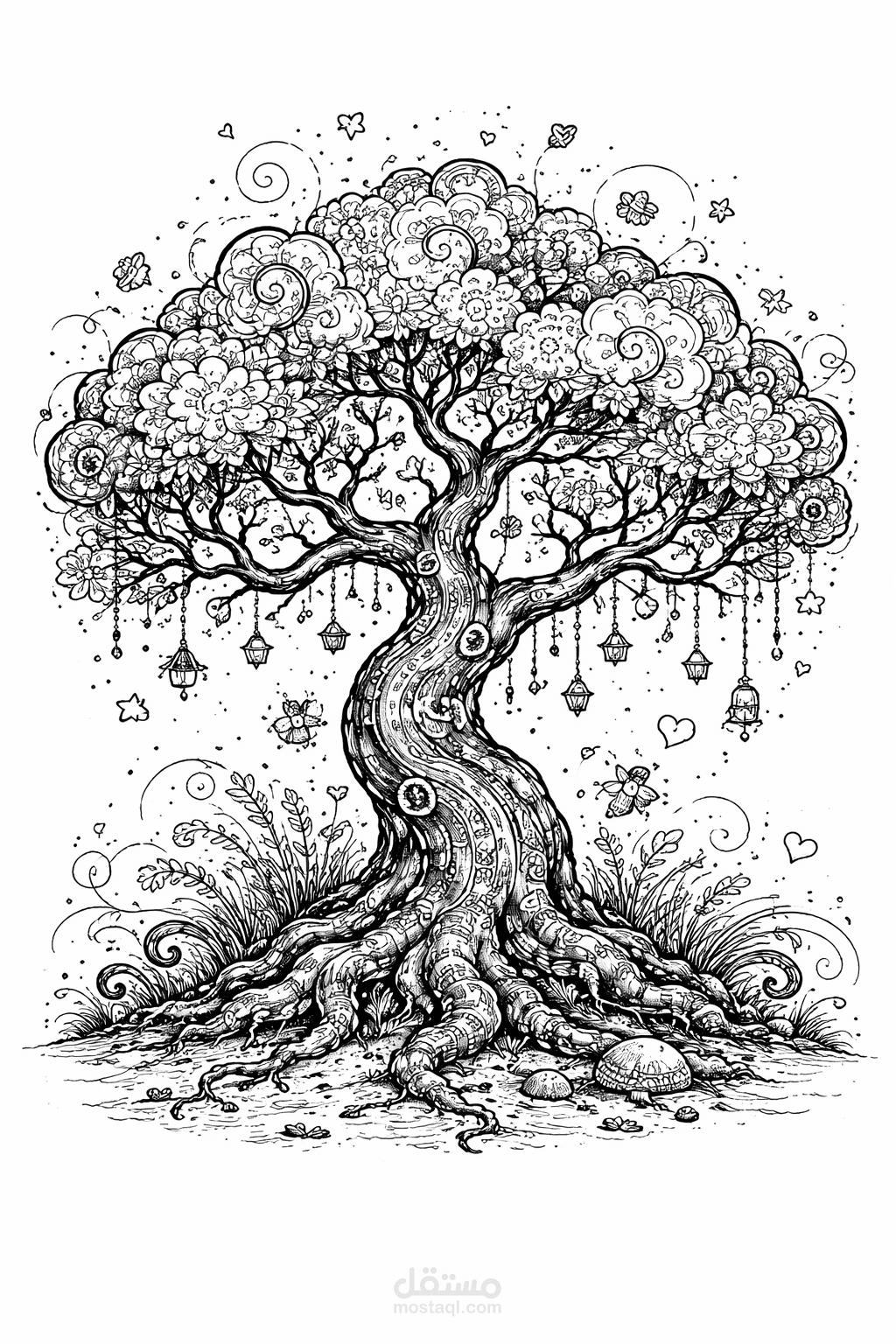 tree with with doodle style