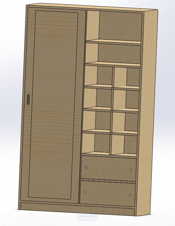 تصميم لخزانة ملابس باستخدام ال Solidworks