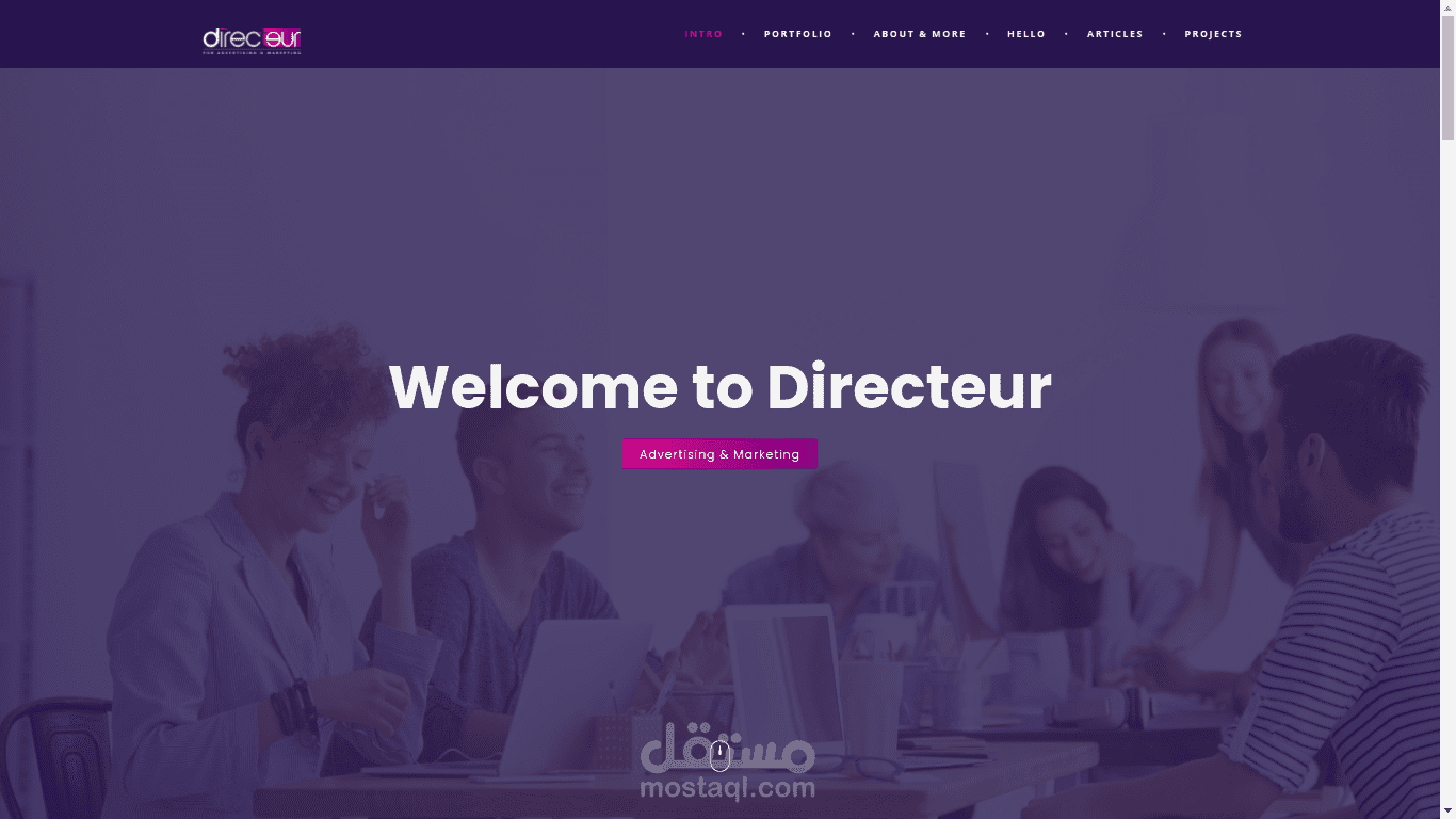 موقع عرض اعمال لشركة Directeuradv