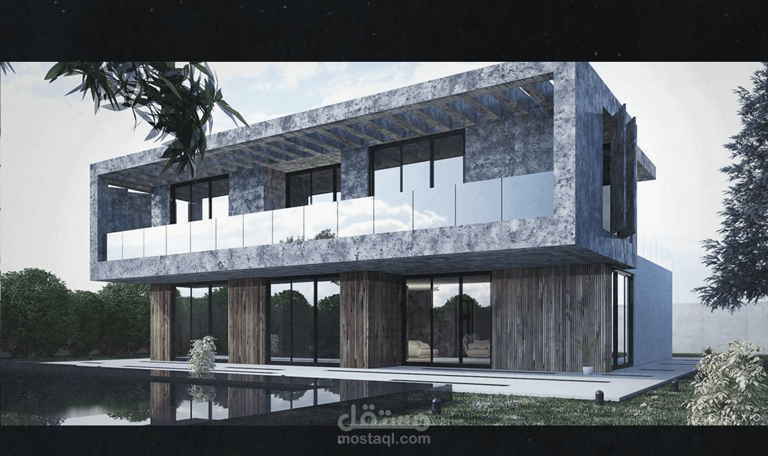 تصميم ديكور خارجي ابداعي لفيلا (villa)