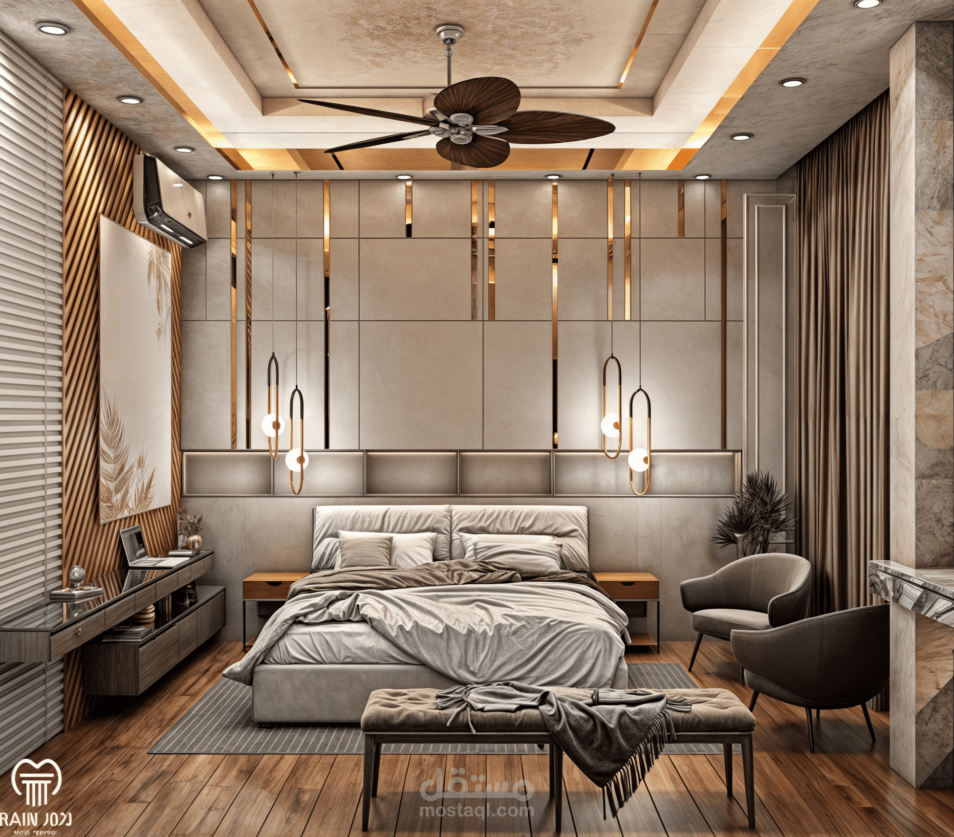 غرقة نوم تصميم حديث مودرن