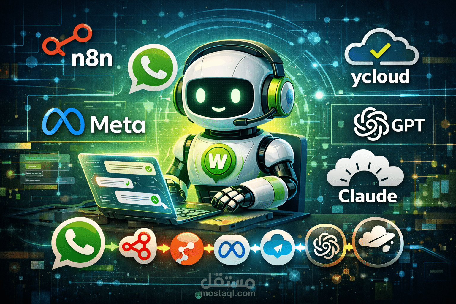 WhatsAPP Agent مع  N8N كخدمة عملاء وزيادة المبيعات
