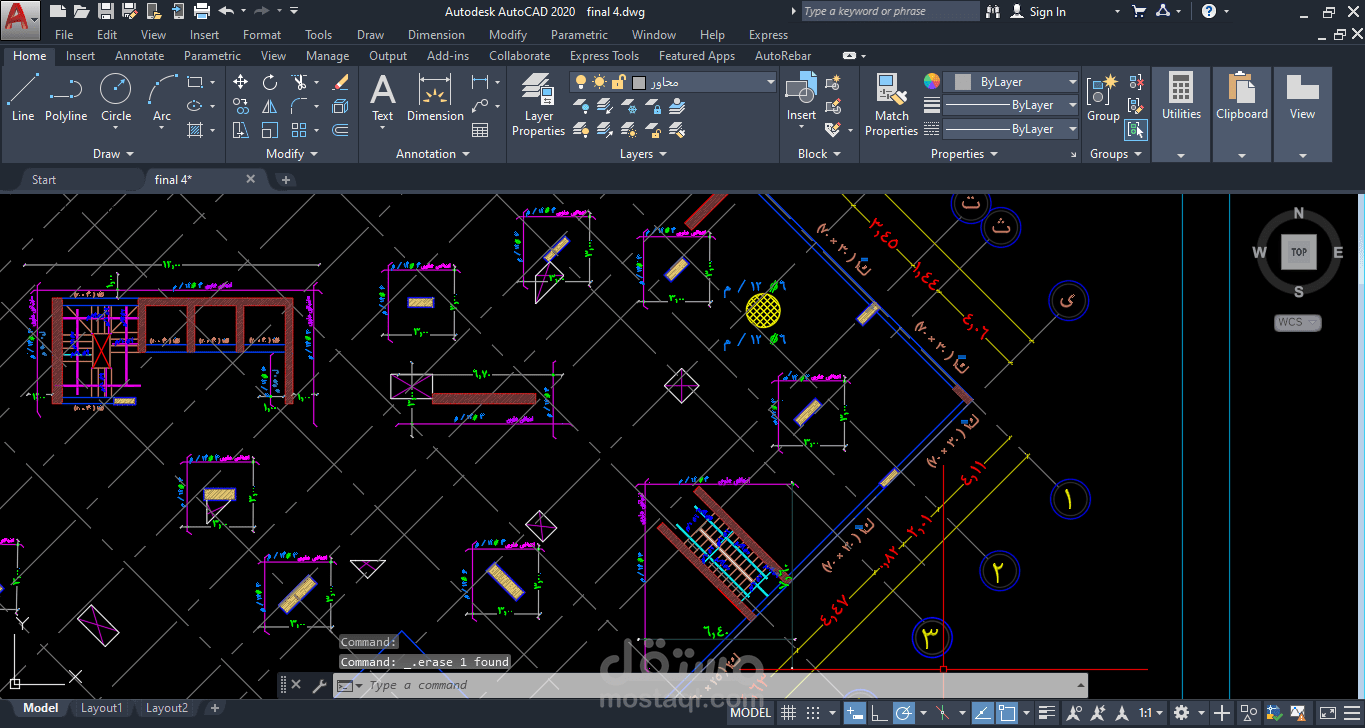 رسم المخططات الهندسية على برنامج الاوتوكاد Auto CAD