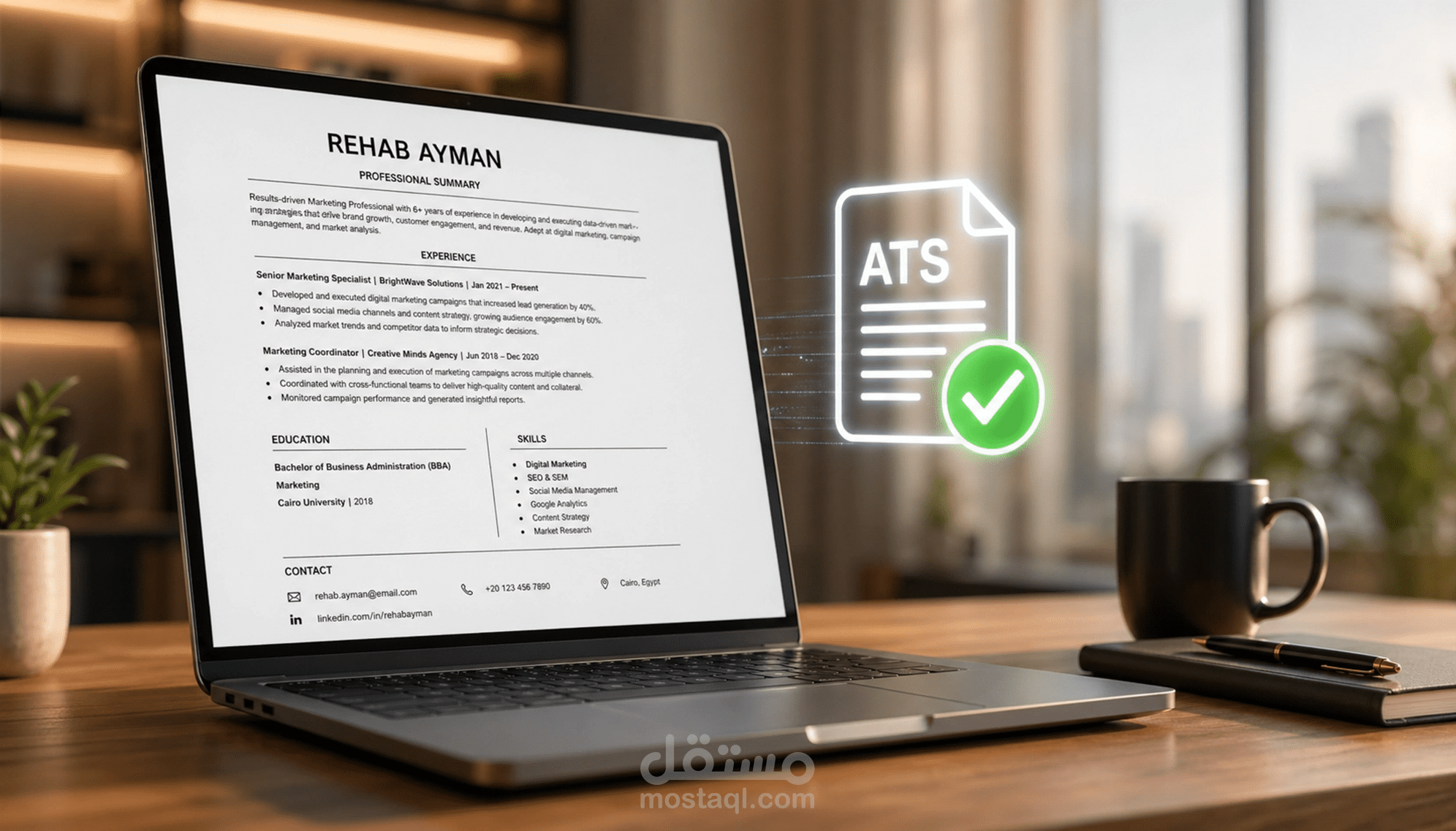 كتابة وتصميم سيرة ذاتية متوافقة مع أنظمة ATS