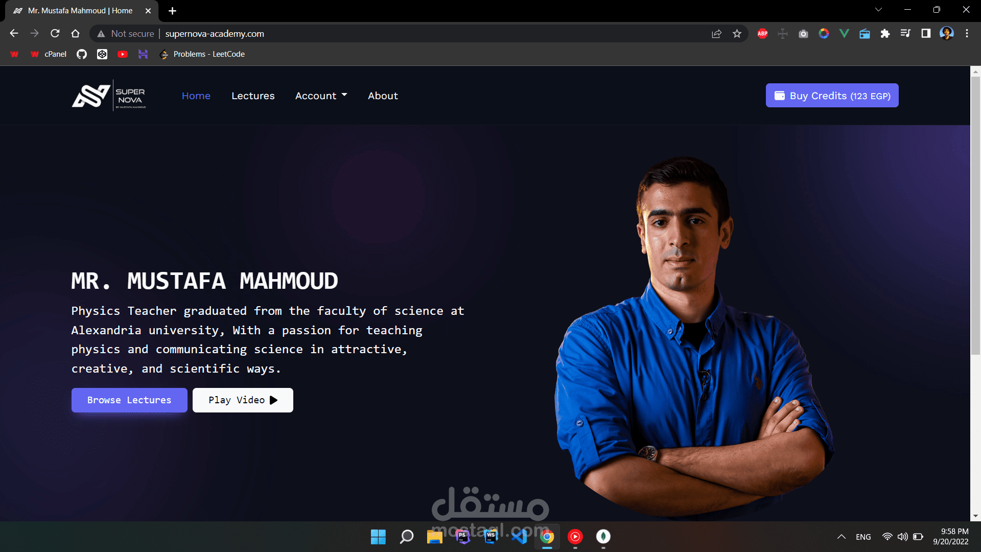 موقع كورسات شامل لوحة تحكم و محفظة الكترونية مزودة بكروت شحن لشراء الكورسات