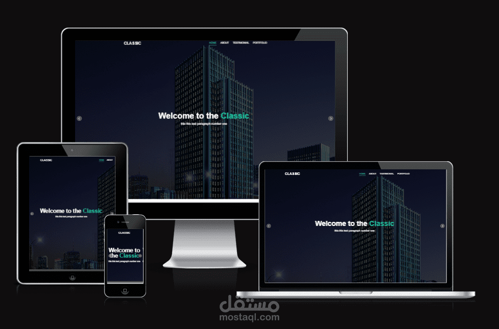صفحة هبوط كلاسيكية لعرض الأعمال (Portfolio Landing Page)