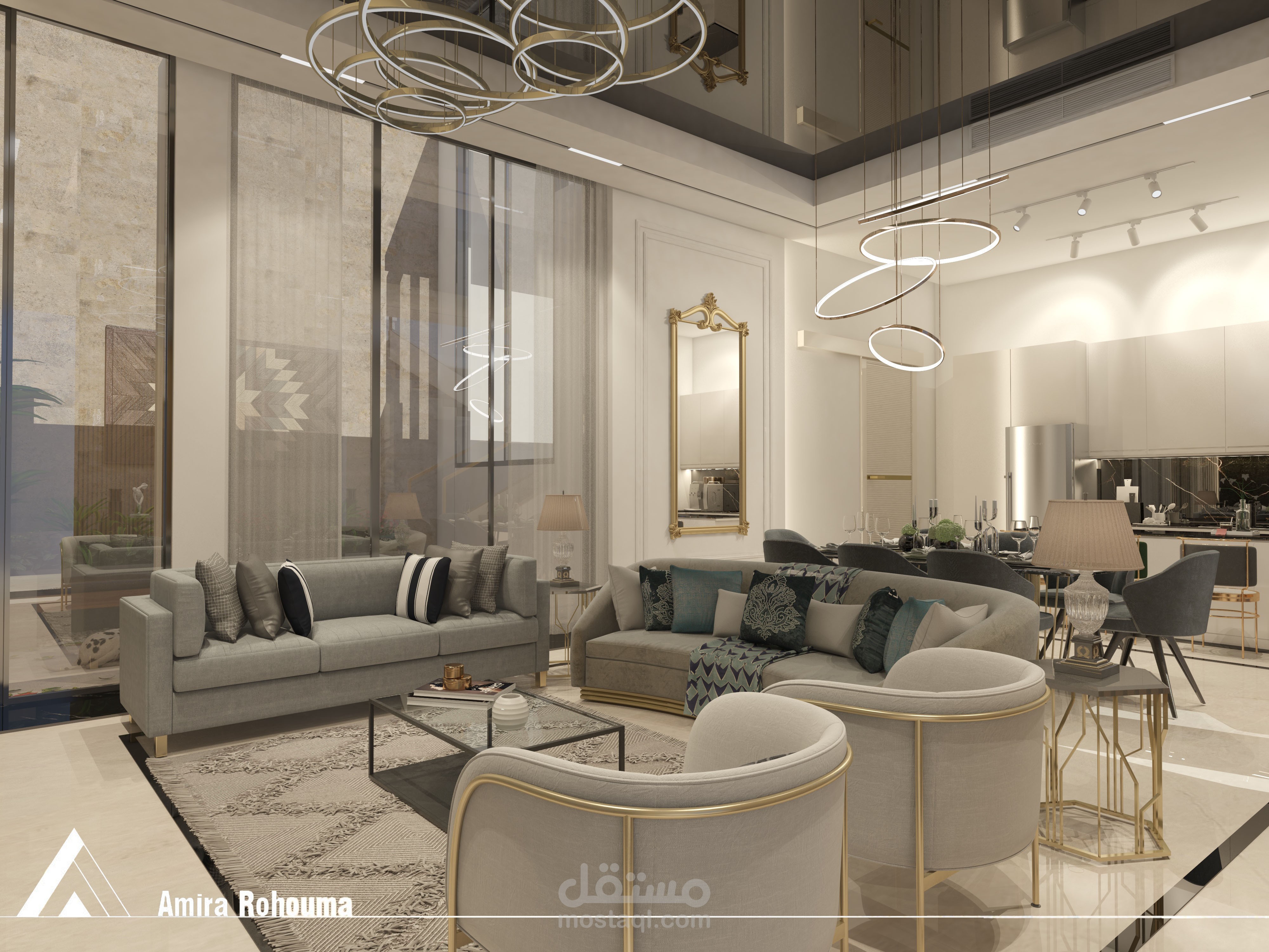 Reception villa interior design