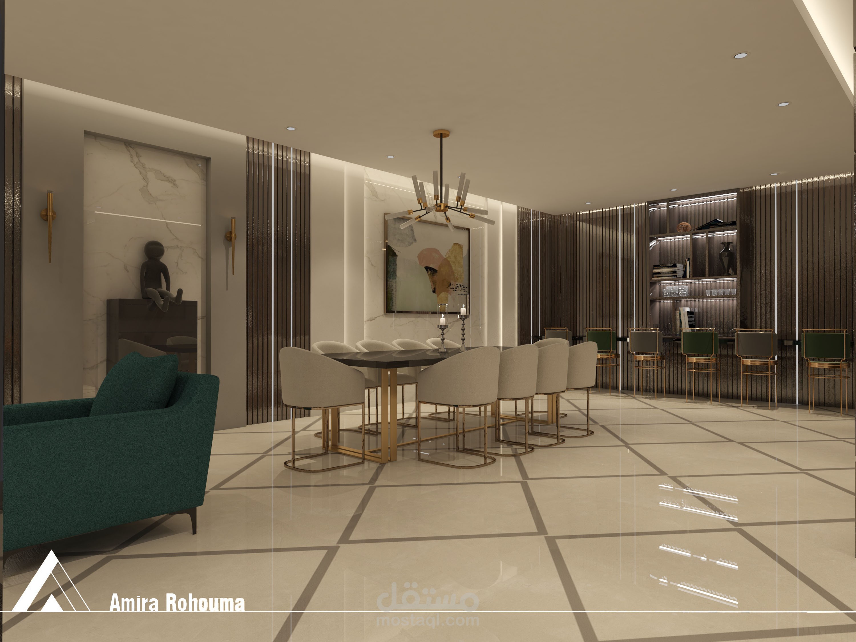 Entertainment area interior design