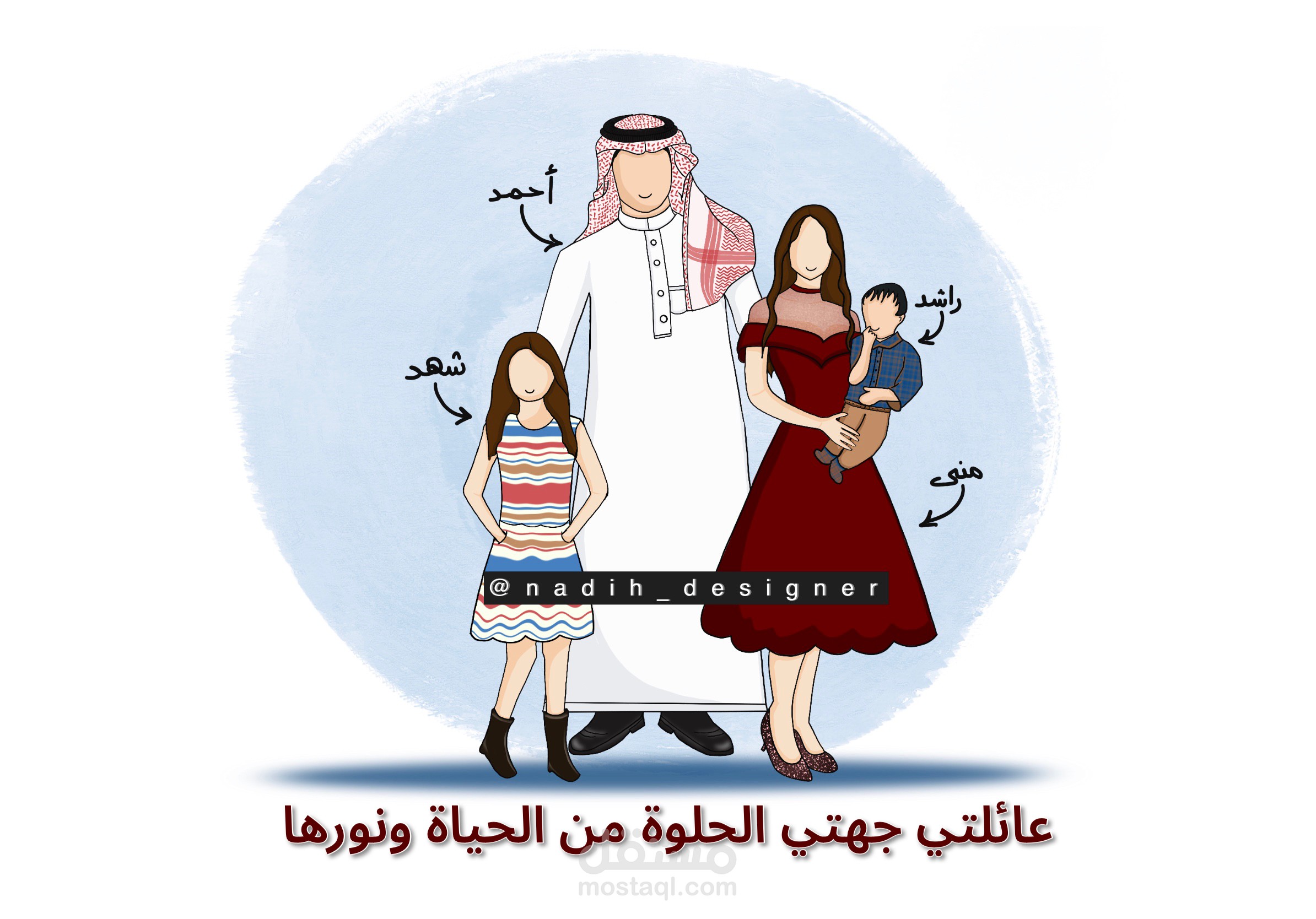 نماذج من اعمالي في رسم العائلات